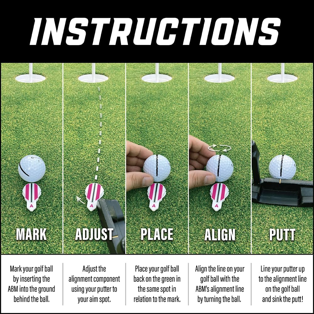 Putting Alignment Aid Tool - Golf Ball Marker - Rotate to Aim - Golf Gift Accessory for Men & Women Golfers - USGA Compliant