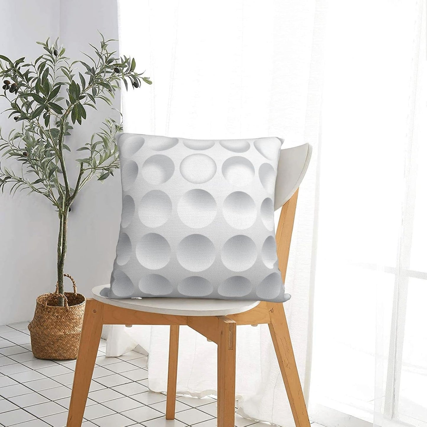 Golf Ball Throw Pillow Covers 18x18 Inch Farmhouse Home Room Decor for Bedroom Living Room Sofa Car Cushion White Ball Sports Pillow Case Pillowcover, CBGHH6534
