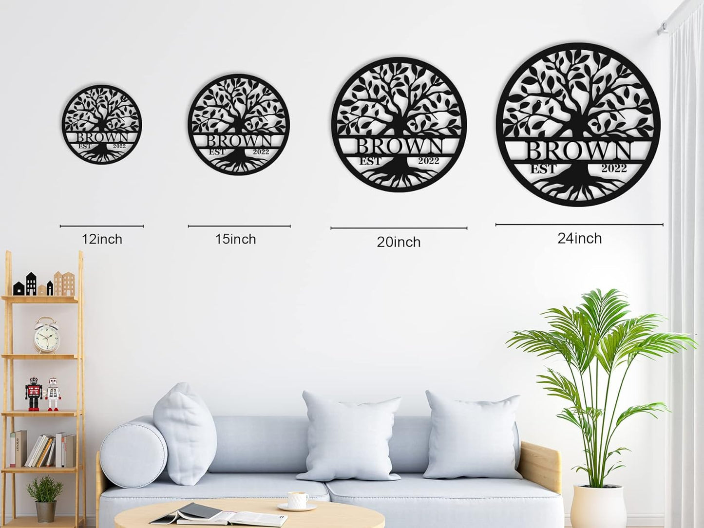 Personalized Tree of Life Metal Sign, Personalized Last Name Signs, Wedding Anniversary Sign Gifts,Custom Name Signs, Tree of Life Wall Decor, Family Wall Décor