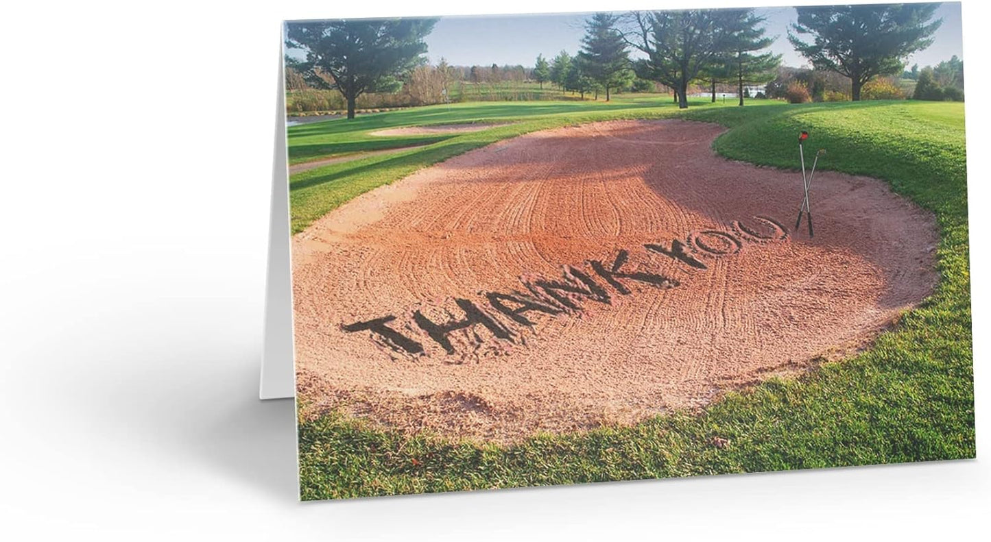 Stonehouse Collection | Custom Thank You Sand Trap Note Card | 24 Personalized Golf Cards & Envelopes | USA Made (Personalized)
