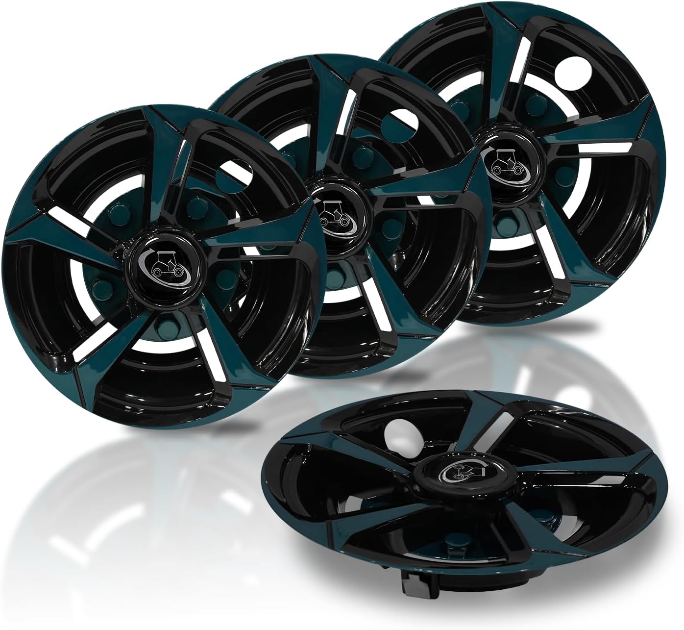 Golf Cart Wheel Covers Hub Caps for EZGO, Club Car, Yamaha Most Golf Carts- 8 Inch Set of 4, Golf Cart Hub Cap