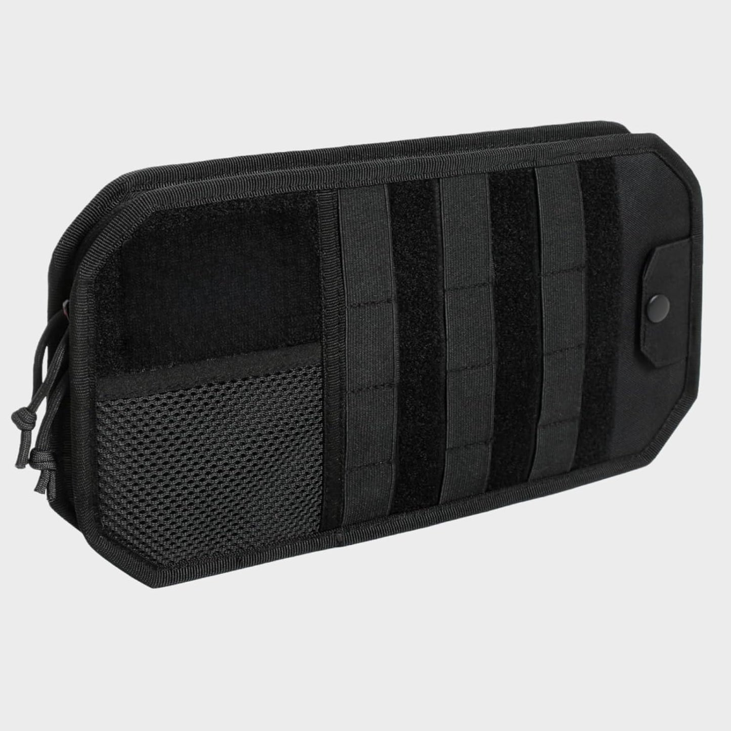 Molle Car Sun Visor Organizer, Multi-Pocket with Double Zipper Visor Organizer Storage Pouch Holder & Glasses Clip for Cars, Molle Panel for Tactical Gears, Fits Most Vehicles, SUVs, Trucks