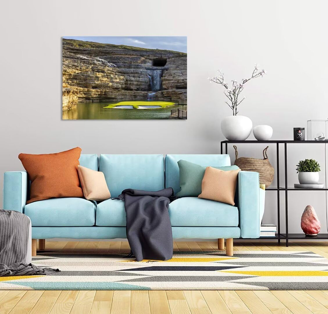 chenchenArt Payne's Valley Golf Course 19th Hole Wall Art for Living Room Bedroom Bathroom Home Decorations Golf Course Picture Poster Canvas Prints Modern Artwork Framed Ready to Hang(24''H x 36''W)