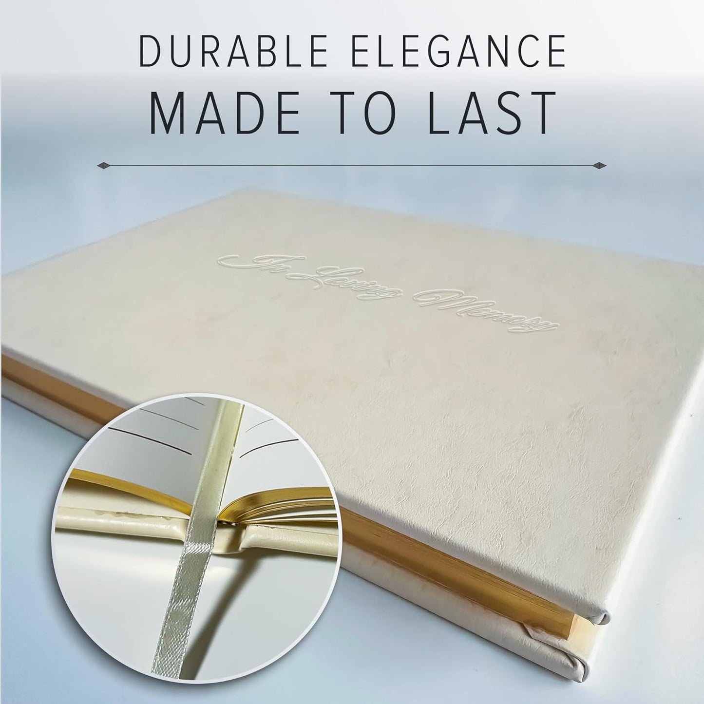 Gallery Leather Funeral Guest Book for Memorial Service and in Loving Memory with 192 Lined Pages - Hardcover, Bound Leather Guest Sign in Book - 7 x 9 - Camden Red