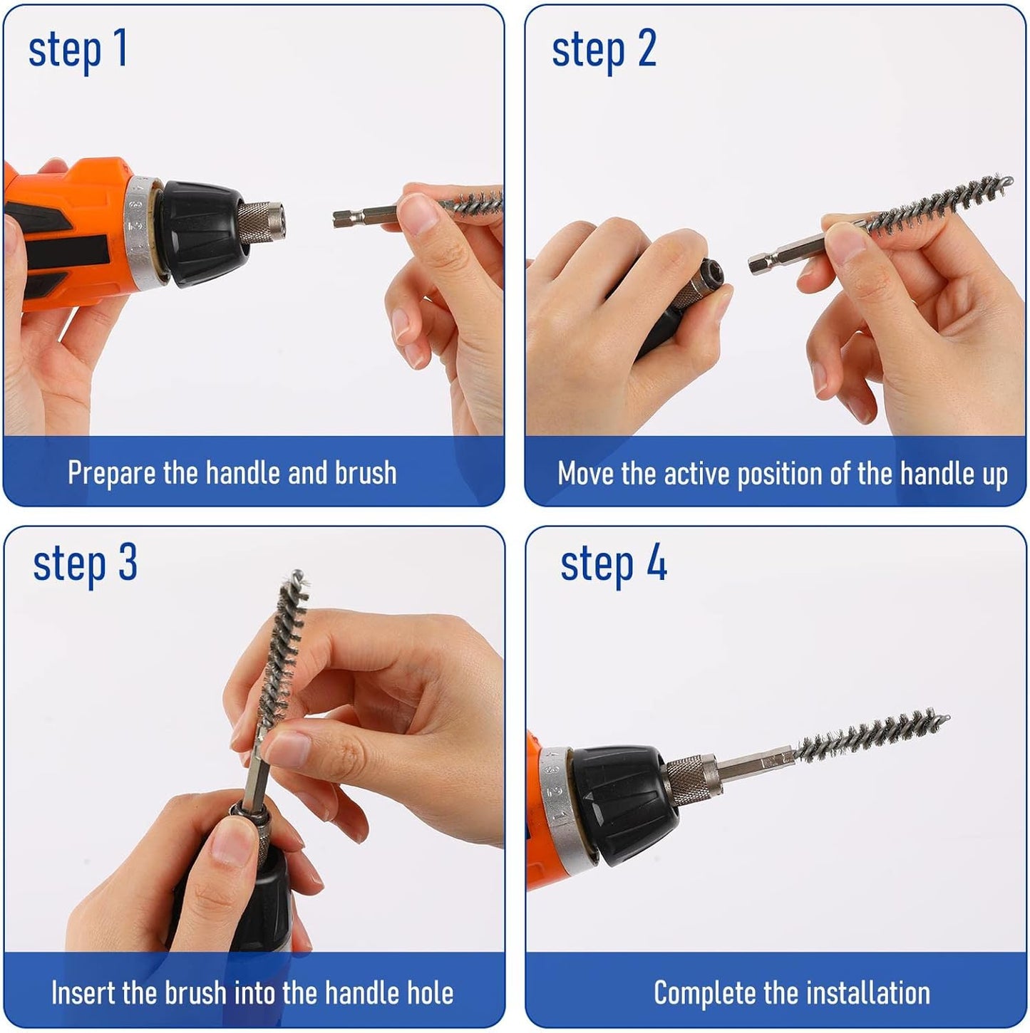 Golf Clubs Head Hosel Brush Stainless Steel Golf Club Wire Brush Golf Shaft Ferrules Cleaning Tool Electric Drill Wire Brush for Iron and Wood