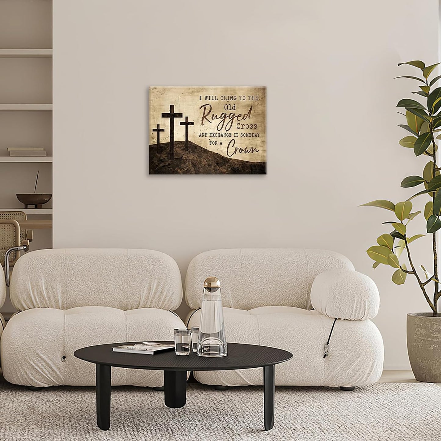 Christian Wall Art, Cross Pictures Wall Decor Religious Canvas Prints Framed Artwork Paintings Poster Home Office Decorations For Bathroom Bedroom Living Room Kitchen 24l X 20w