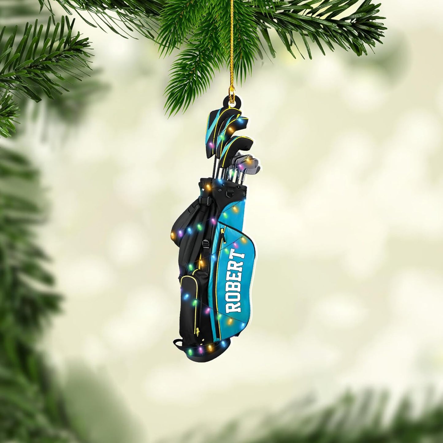Personalized Golf Ornaments for Christmas Tree 2025 Custom Golf Christmas Ornament Golfing Bag Ornament Sports Golf Cart Ornaments Gift for Golfer Bag Golfing Lovers Hanging Decoration (G2)