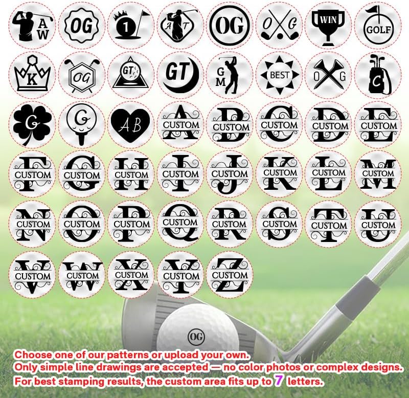 ORYG Personalized Golf Ball Marker Stamp Self-Inking Golf Ball Stamp with Logo Suitable for Golf Lovers and Tournament Gifts