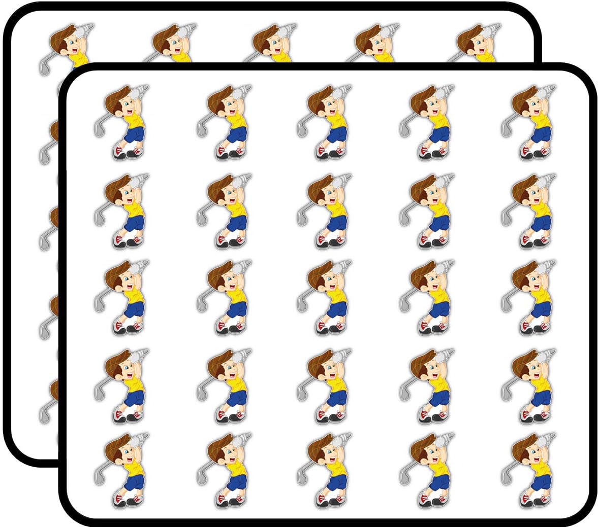 Cartoon Golf Player Boy Sticker for Scrapbooking, Calendars, Arts, Kids DIY Crafts, Album, Bullet Journals 50 Pack