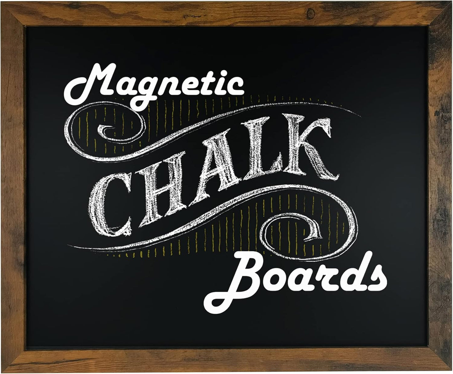 Loddie Doddie Chalkboard Calendar & Sign - 18 x 22 in. Rustic Wood Frame - Stain Resistant Surface & Magnetic Finish - Wall-Mount Chalk Board for Kitchen, Office & Kids