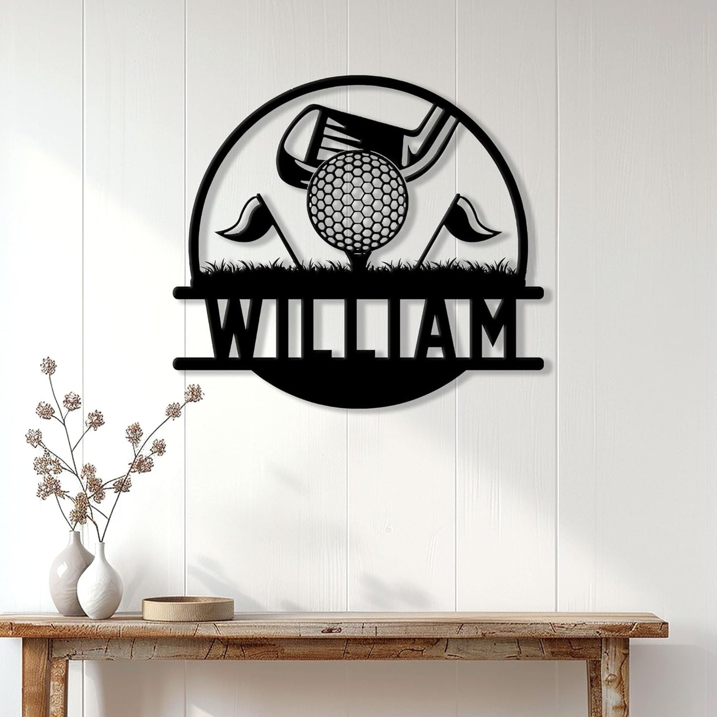 Personalized Golf Metal Sign – Custom Golfer Name Wall, Fence, Yard, Porch, Patio, Home, Office, or Clubhouse Decor – Gifts for Dad, Mom, Husband, Wife, Son, Daughter on Birthday or Holiday
