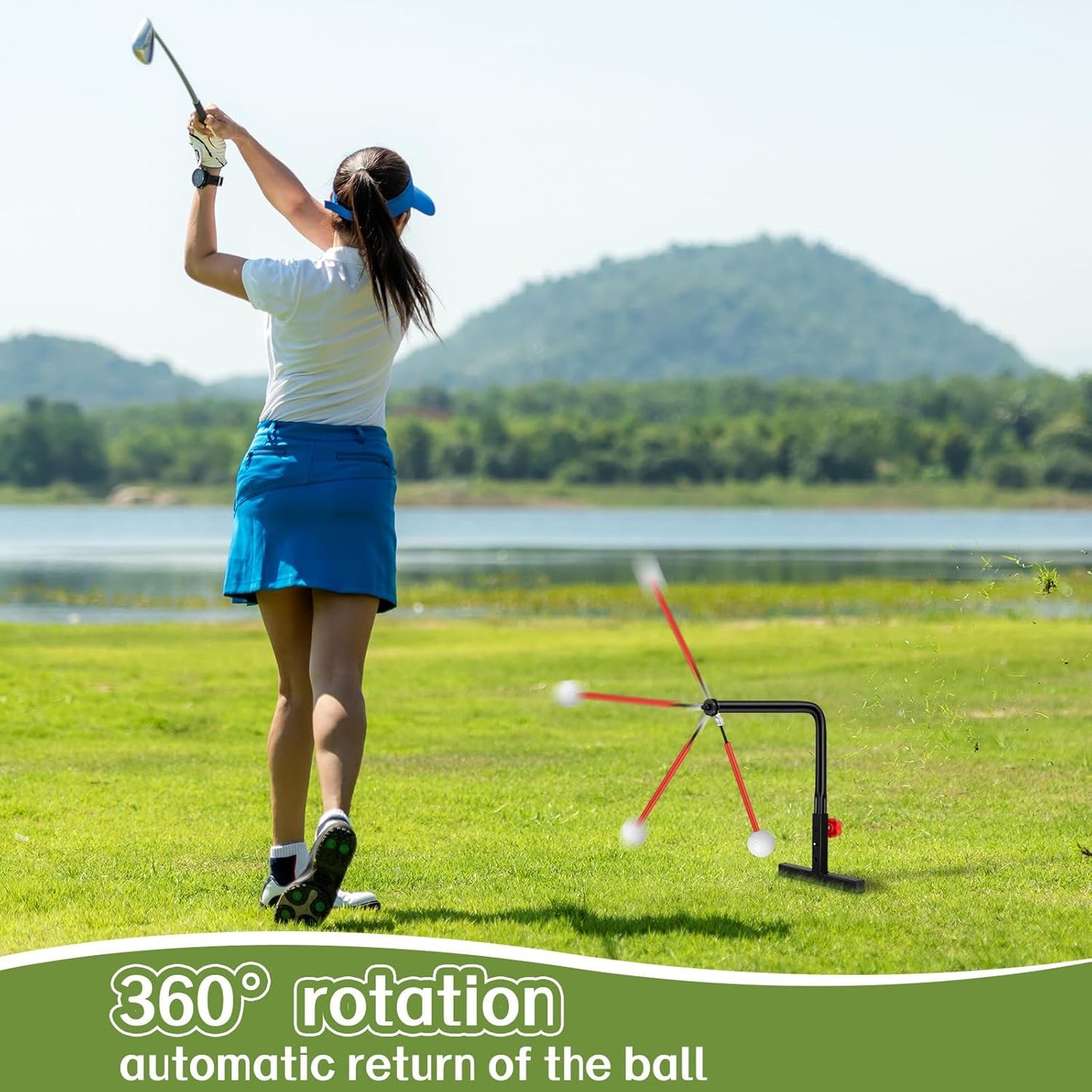 Poen 1 Set Golf Swing Trainer Training Iron Practice Swing Groover with 3 Height Indoor Golf Practice Simulator Accessories Aid Equipment