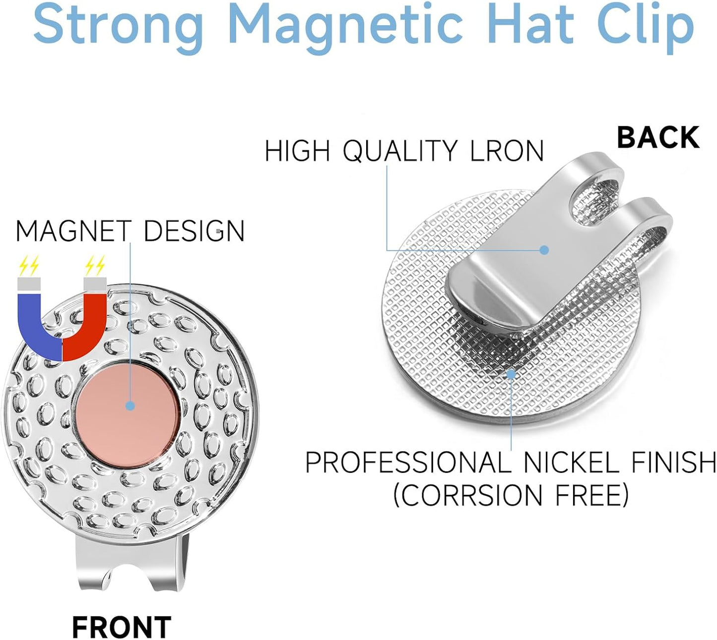 Magnetic Golf Ball Marker Clips, Funny Golf Ball Markers with Magnetic Clip, Enamel Golf Ball Markers Hat Clip Magnet for Men Women Golfer Gifts