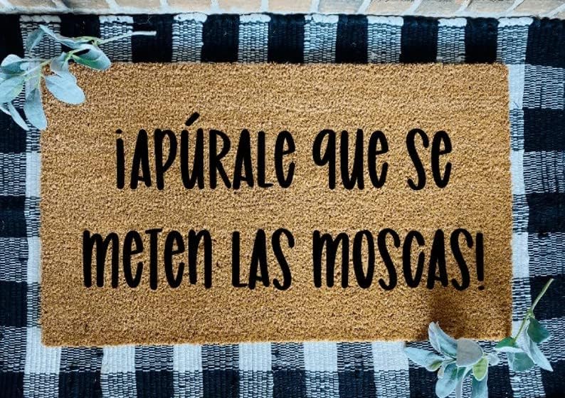 Apúrale Que Se Meten Las Moscas Non Slip Rugs Soft Bath Rugs for Indoor Entrance Floor Door Mat Dries Quickly Kitchen Mat Natural Durable Easy to Maintain Bath Mat 18x30 inch