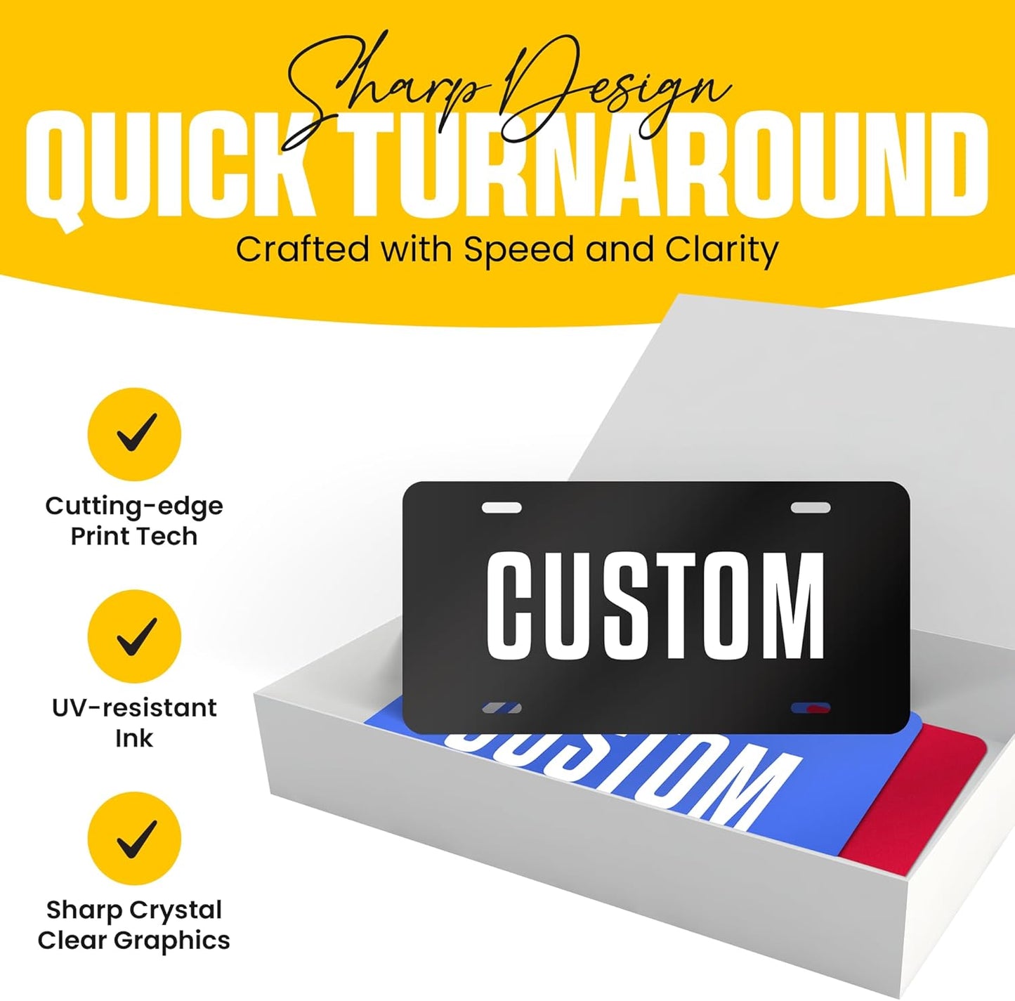 Custom License Plate - Placas para Carro Personalizadas - Personalized License Plate - Vanity Plates for Front of Car - Custom Plates for Car - Rust Free Aluminum - UV Printed - 6 x 12 - Made in USA