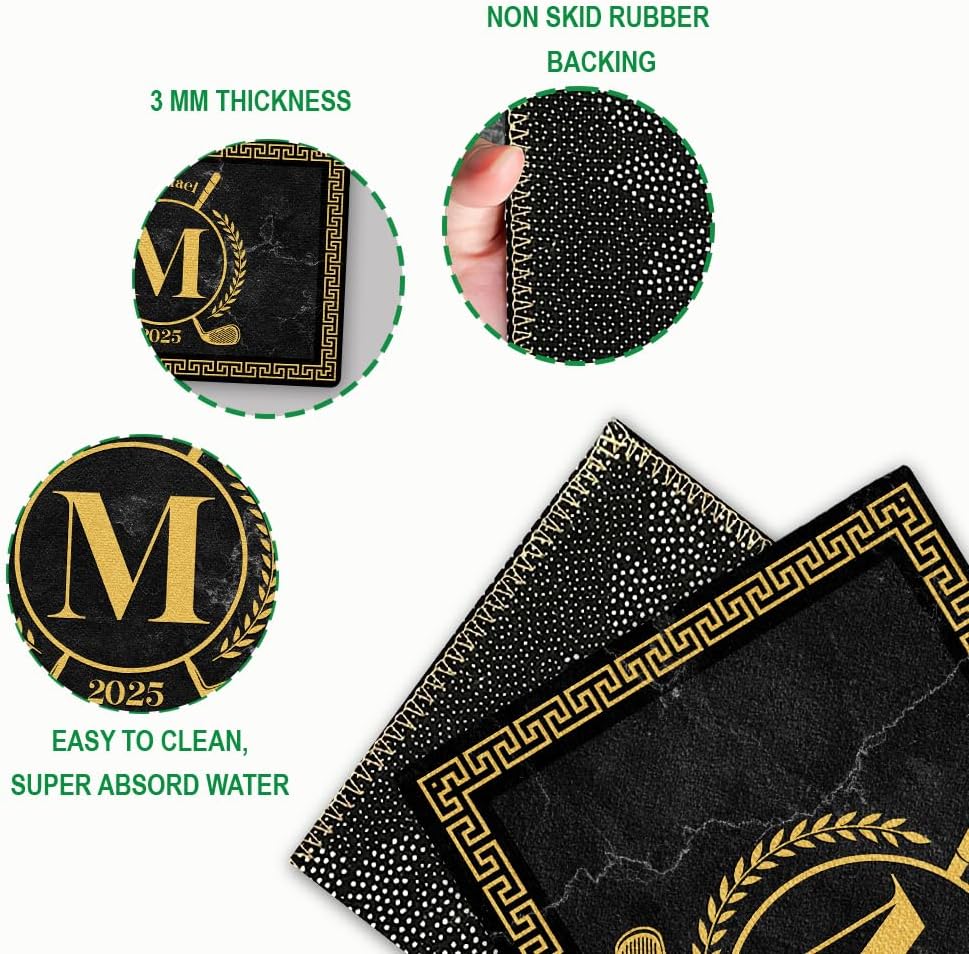 Personalized Golf Doormat – Personalized Welcome Mat with Family Name Year – Non Slip Outdoor Entry Rug for Porch, Garage, or Golf Lover Home Decor, for Men (Golf Doormat 05)