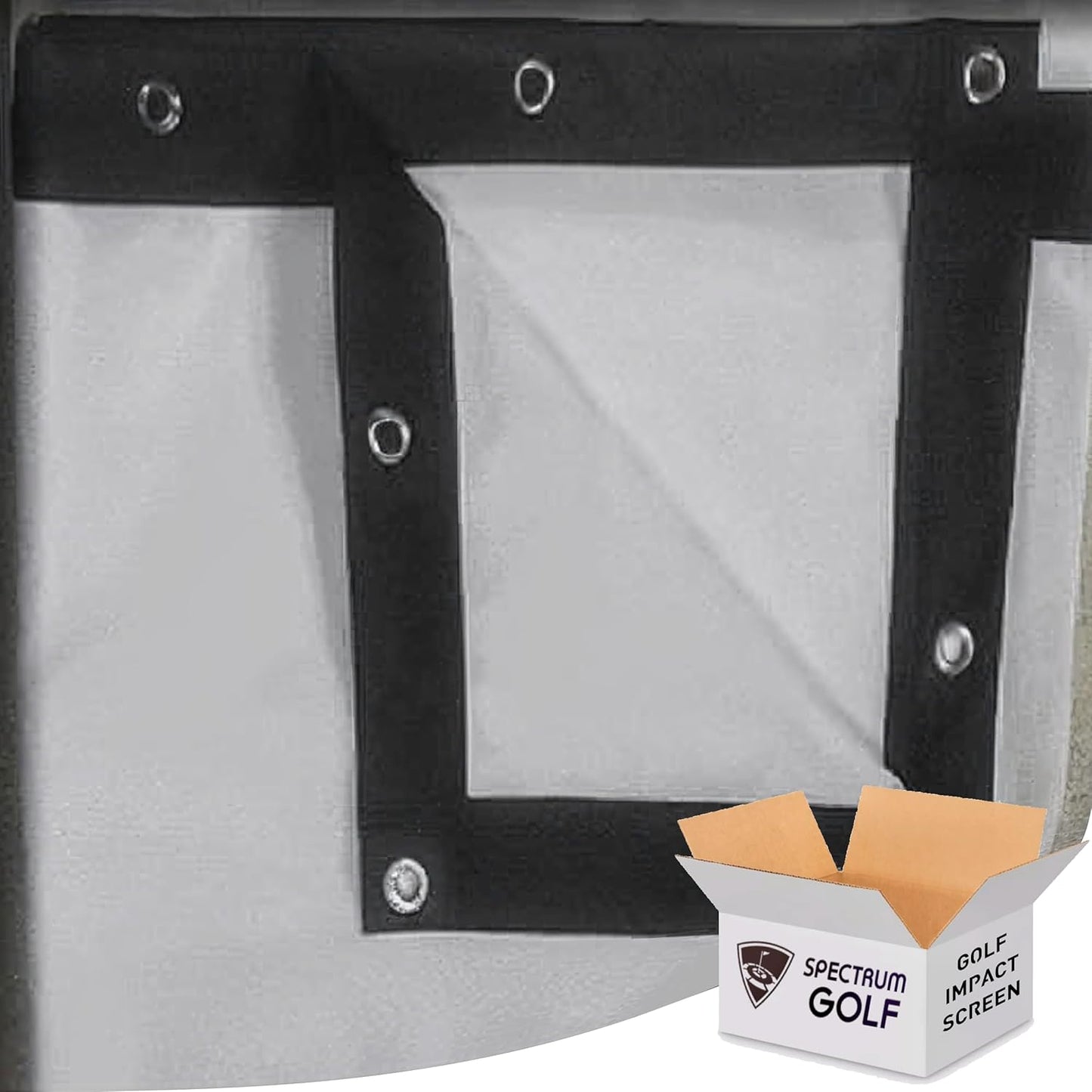 Spectrum Golf Simulator Golf Impact Screen **Poly Spacer Golf Simulator Screen Material**Black Border with Grommets