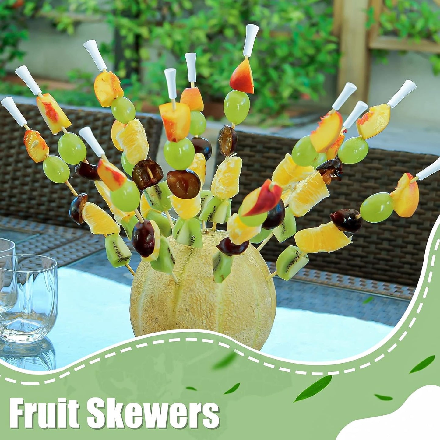Meanplan 100 Pcs Golf Tee Toothpicks for Appetizers Masters Hole in One Party Golf Themed Tee Skewers Bamboo Cocktail Picks for Sandwich Fruit Catered Events Buffet Supplies, White (4.72 Inches)
