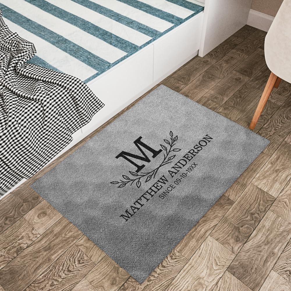 Personalized Golf Doormat – Personalized Welcome Mat with Family Name Year – Non Slip Outdoor Entry Rug for Porch, Garage, or Golf Lover Home Decor, for Men (Golf Doormat 03)