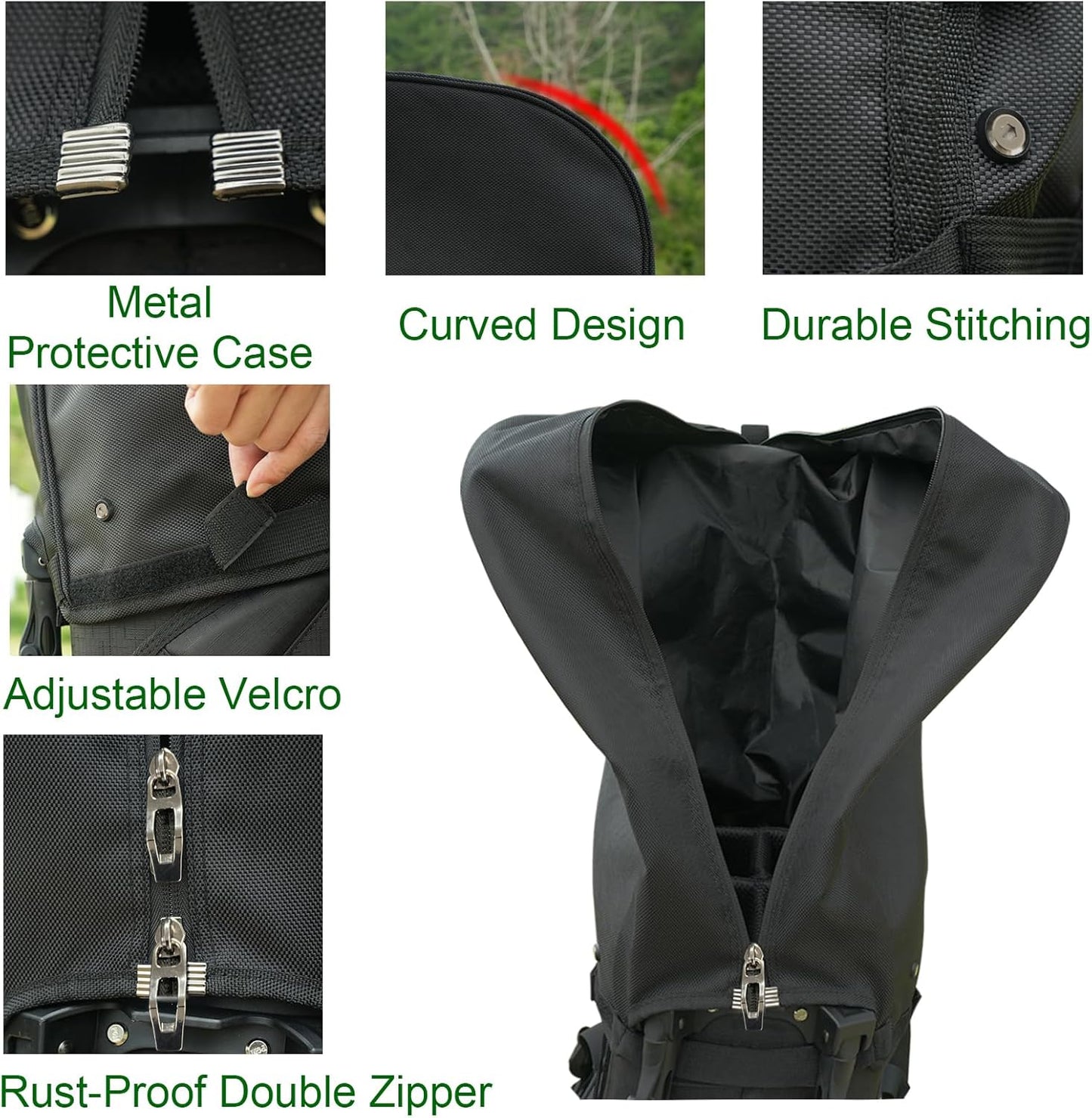 Golf Bag Cover Rain Hood Waterproof, Rain Cape for Golf Bags fit Almost All Tour Bags Golf Bags or Carry Cart for Mens Women Golfer (Black)
