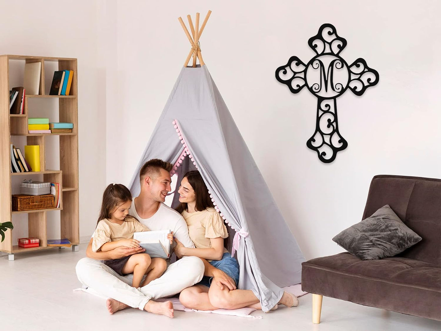 Custom Cross Metal Sign, Personalized Initial Monogram Cross Metal Sign, Religious Gift, Christian Gifts, Christian Signs, Baptism Gift, Easter Gifts