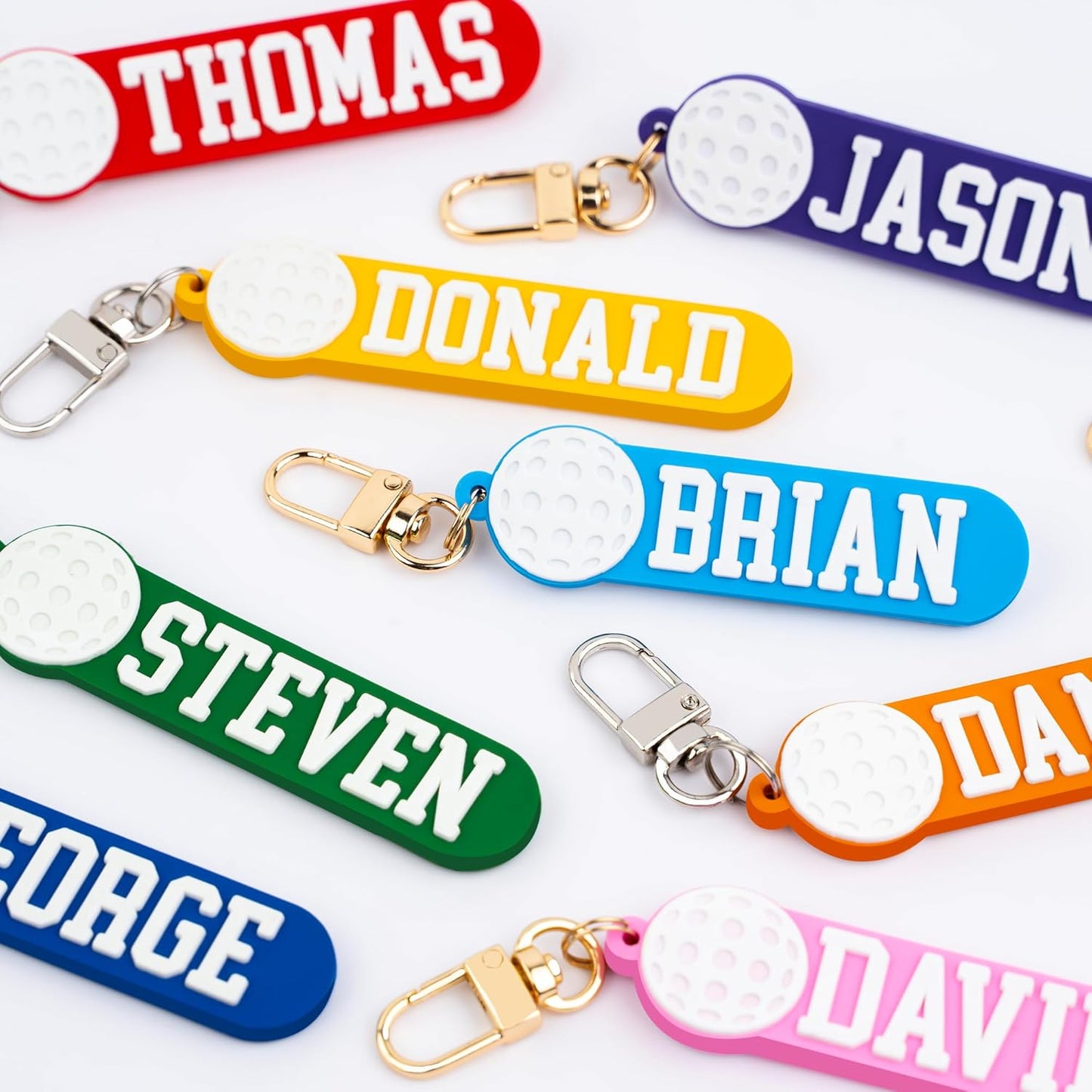Personalized Sports Golf Keychain – Custom Name Tag, Bag Tag, Luggage Tag – Gift for Kids, Coaches, Teams