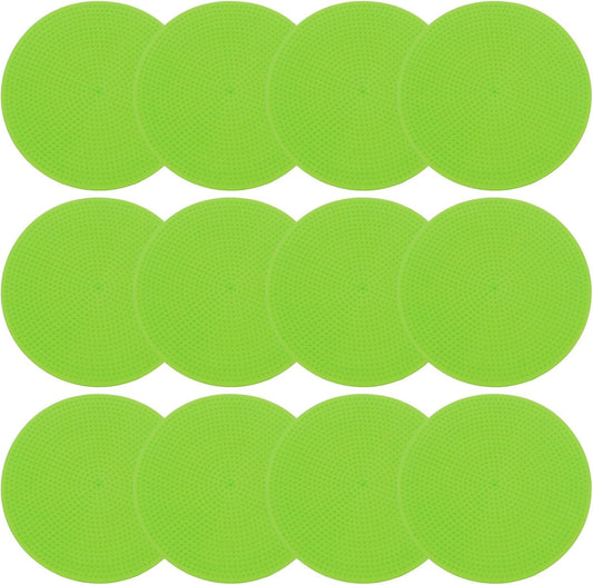 PATIKIL 9 Inch Poly Spot Markers, 12Pcs Non Slip Rubber Floor Dots with Storage Bag Flat Agility Cones for Sports Training Basketball Football
