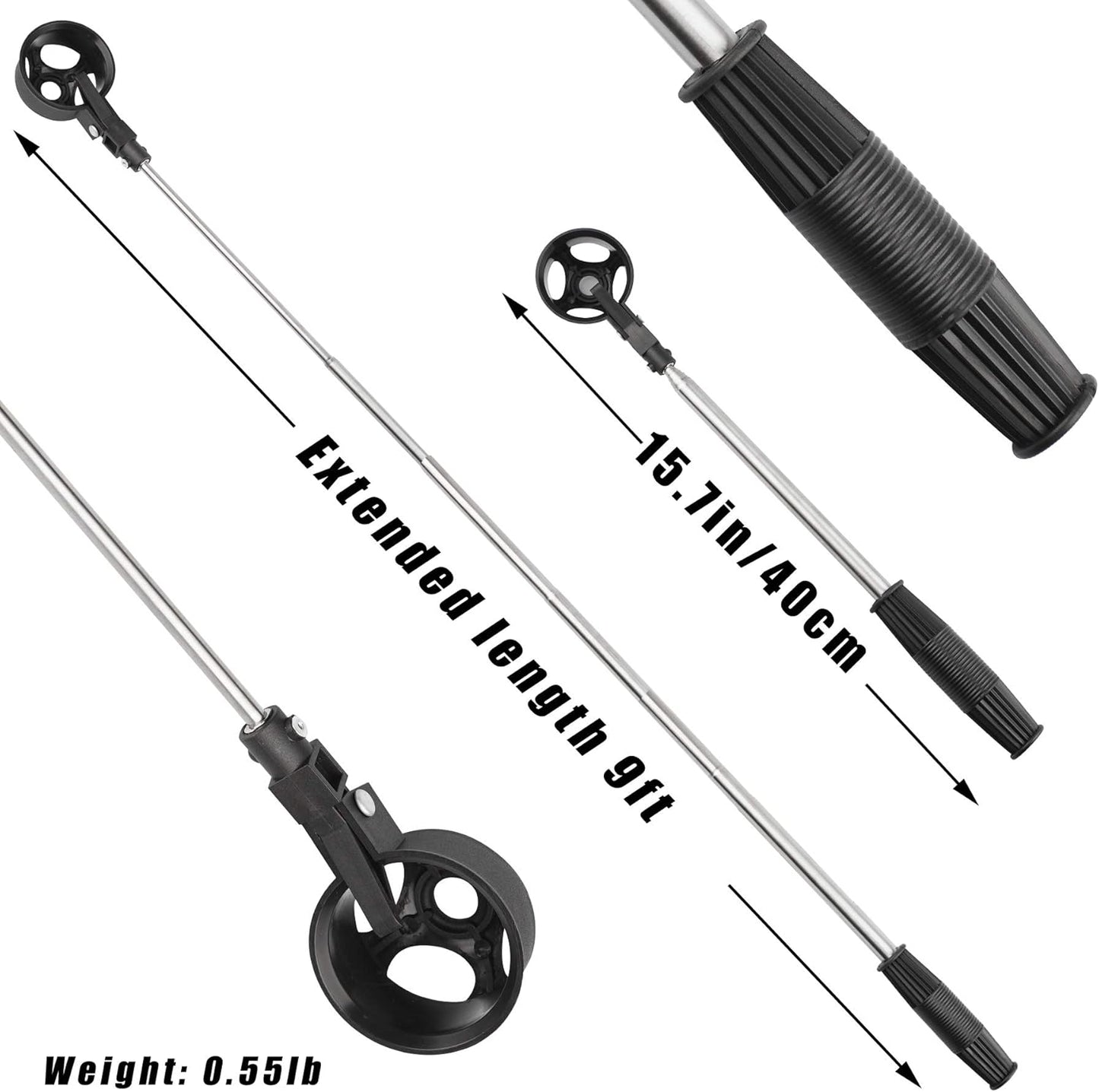 prowithlin Golf Ball Retriever with 2 Golf Ball Grabbers, Stainless Extendable Golf Ball Retriever Telescopic for Water, Golf Accessories for Men, Weight: 0.55lb
