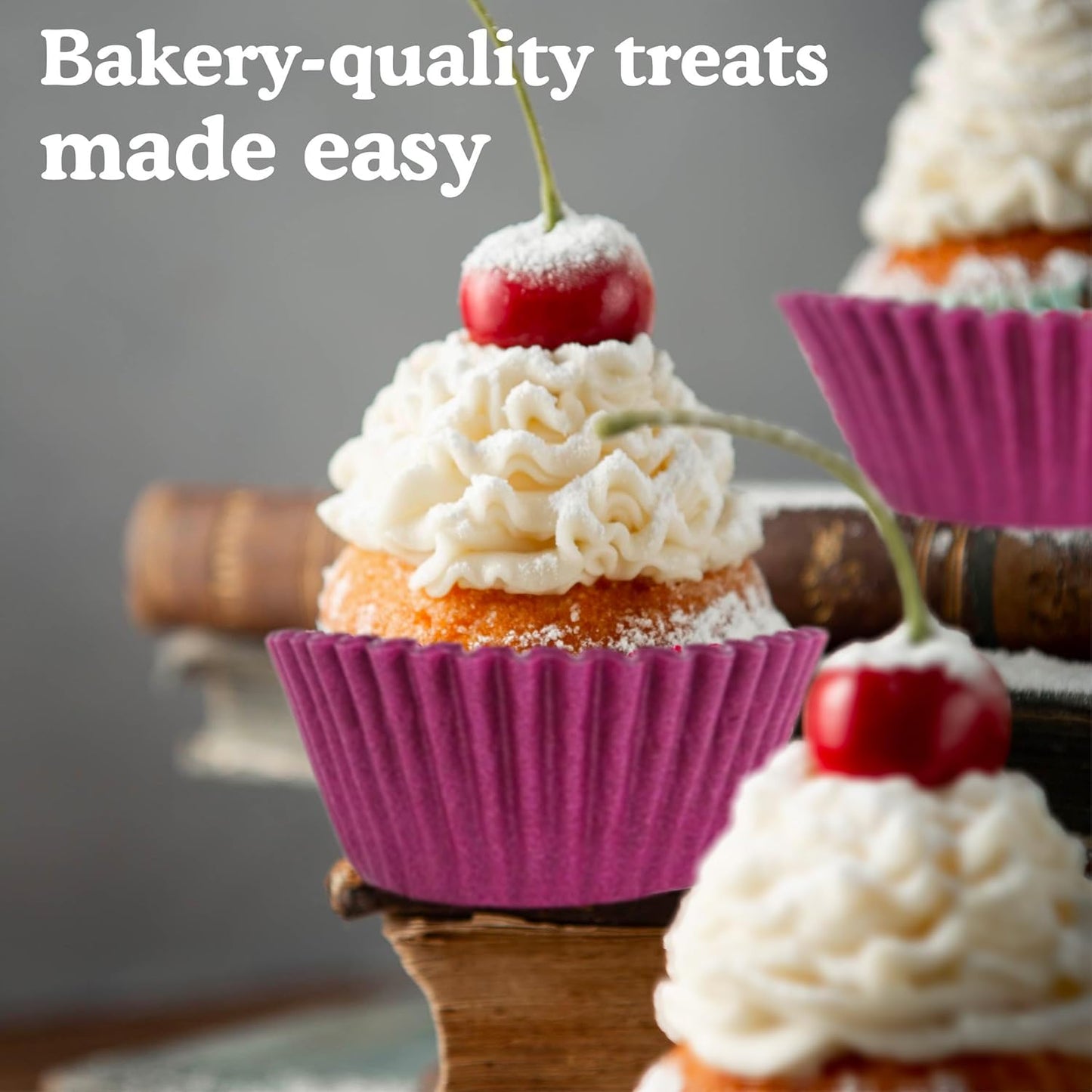 Regency Wraps Greaseproof Professional Grade Baking Cups, Pack of 40, Standard Liners, Purple Solid, for Cupcakes, Muffins, Candy, Non Stick