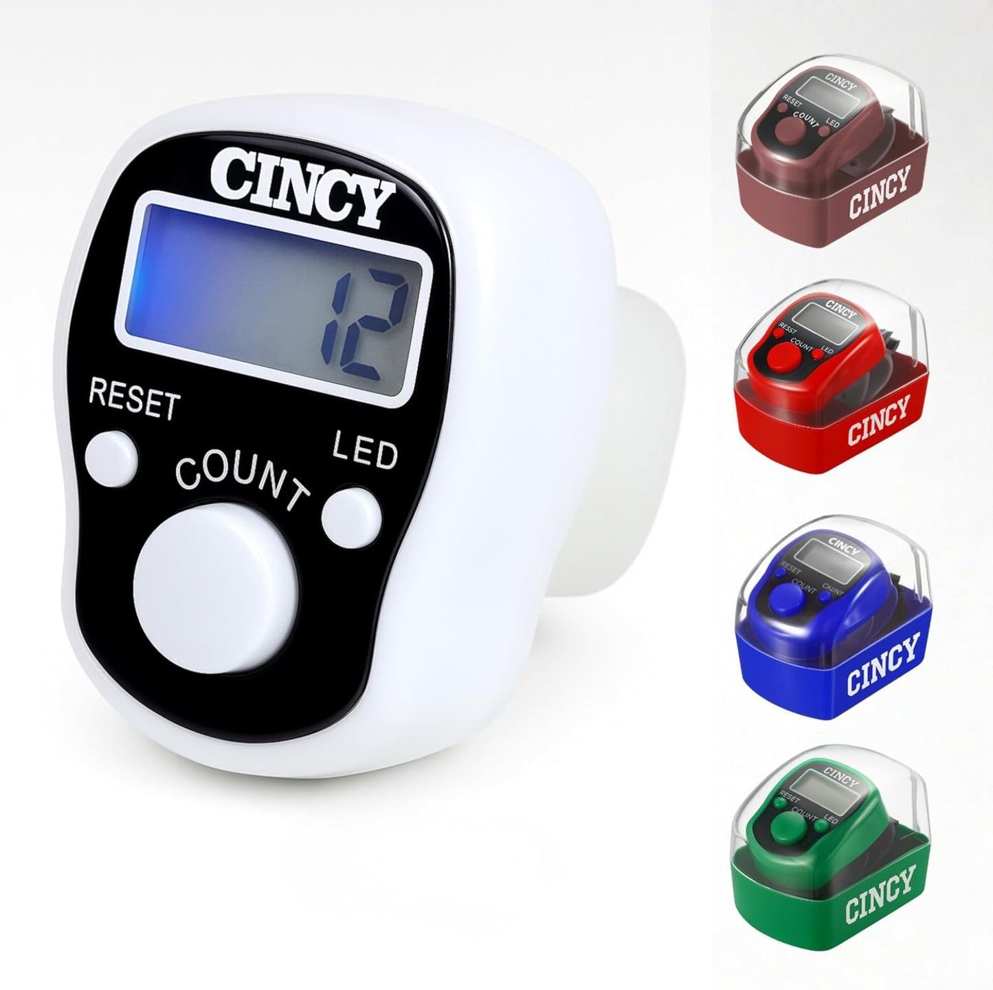 CINCY Clicker Counter with LED for Day & Night Use | Instant Reset, Accurate & Quiet, Long Battery Life | for People, Laps, Pitch, Golf, Baseball, Fish Counting – 1 Pack