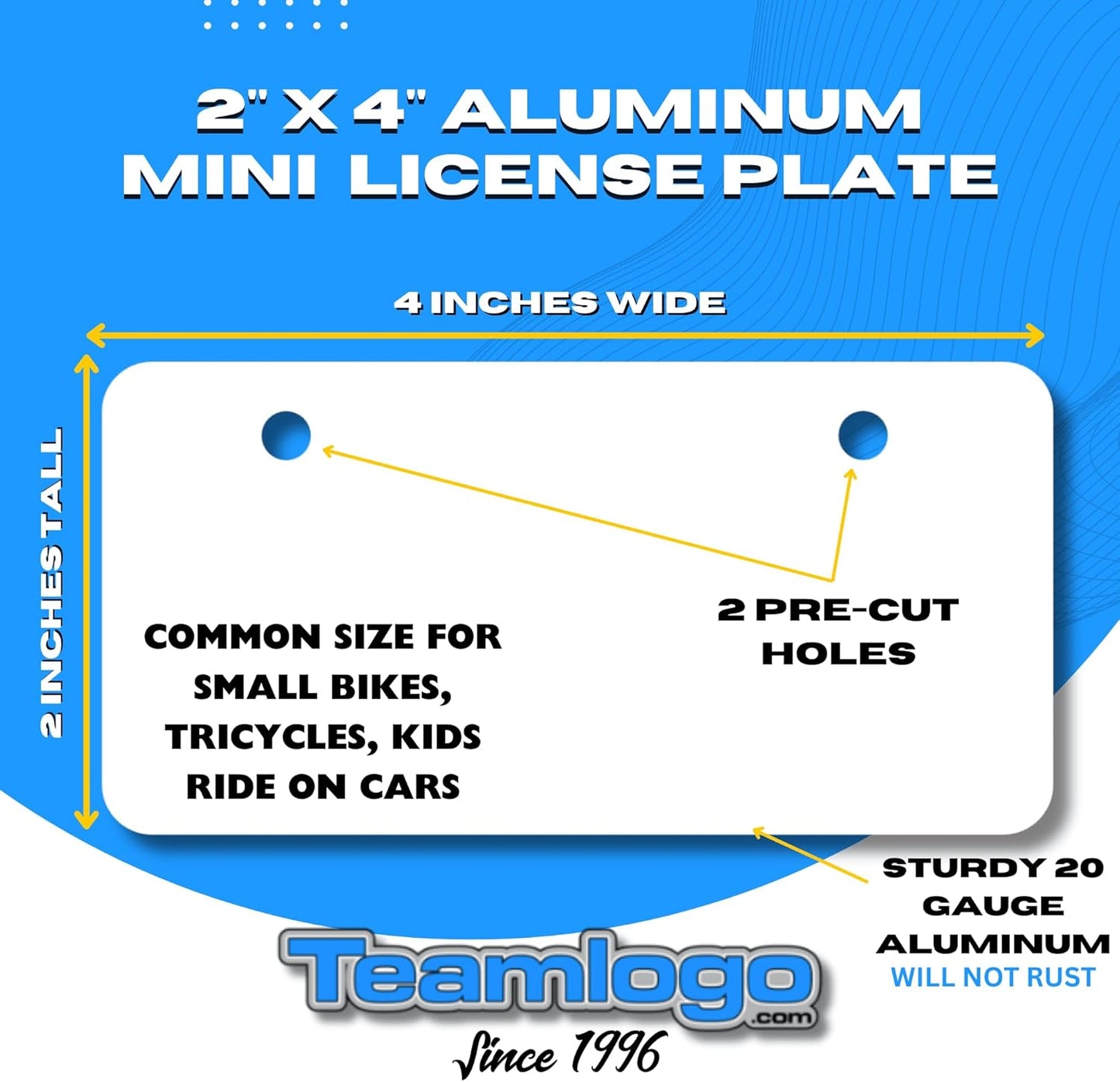 TEAMLOGO - Personalized Louisiana Souvenir License Plate - Custom Aluminum Name, Text, or Number Plate - Customized License Bike Accessories, Kids Toy Car Signs, and Gift - (Ver 2, 2" x 4")