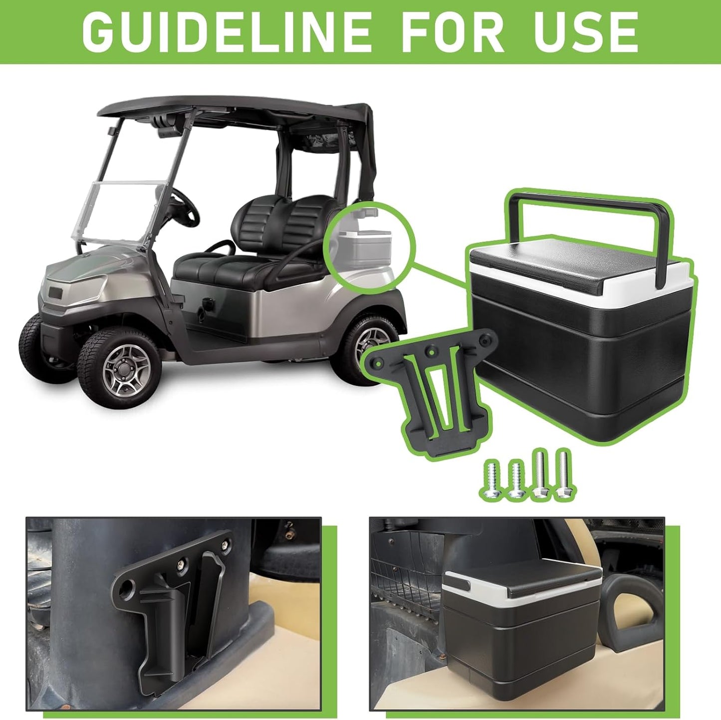 Golf Cart Cooler Mounting Bracket for Club Car Precedent, Tempo and Onward OEM# 103886801
