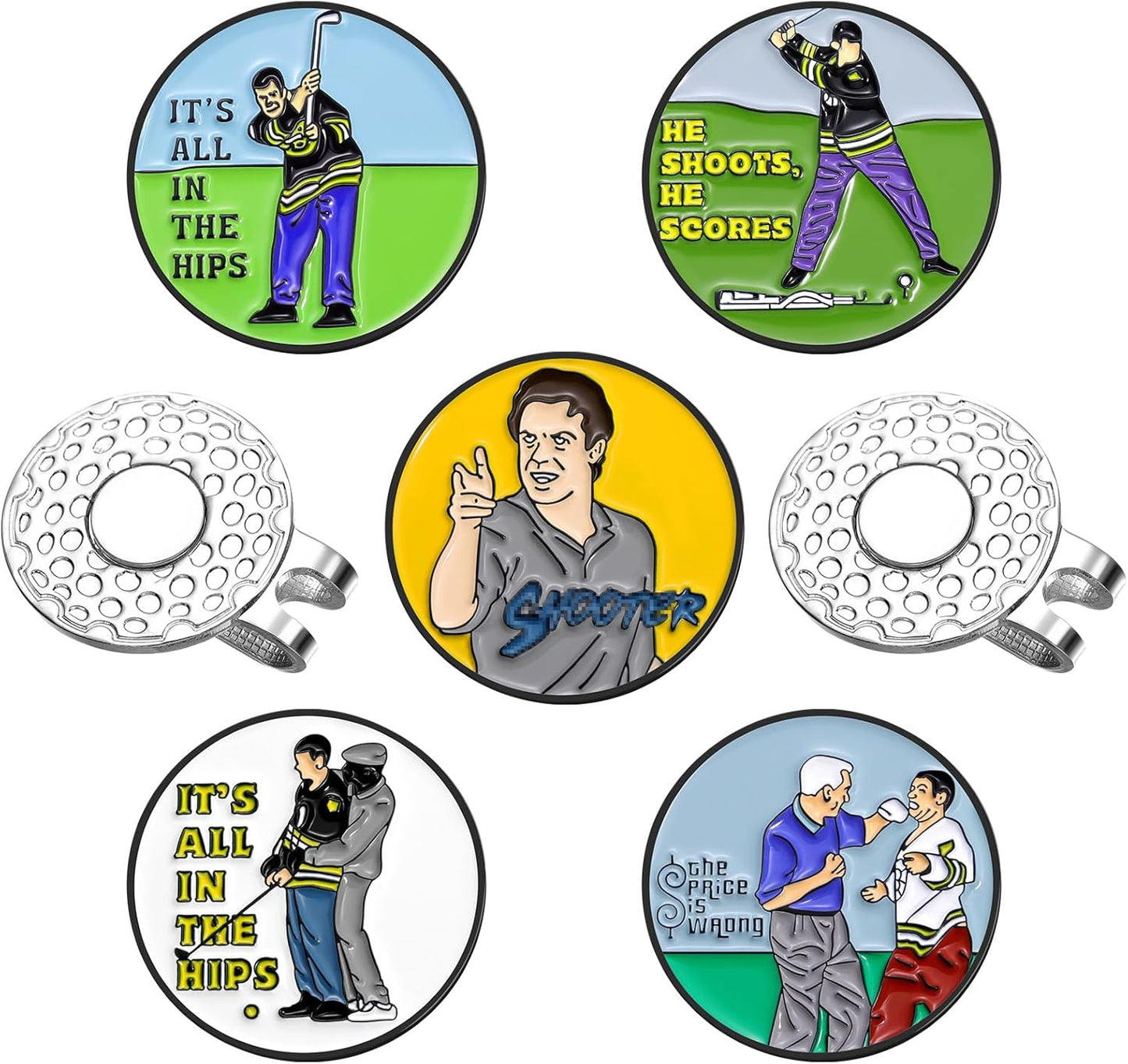 Magnetic Golf Ball Marker Clips, Funny Golf Ball Markers with Magnetic Clip, Enamel Golf Ball Markers Hat Clip Magnet for Men Women Golfer Gifts