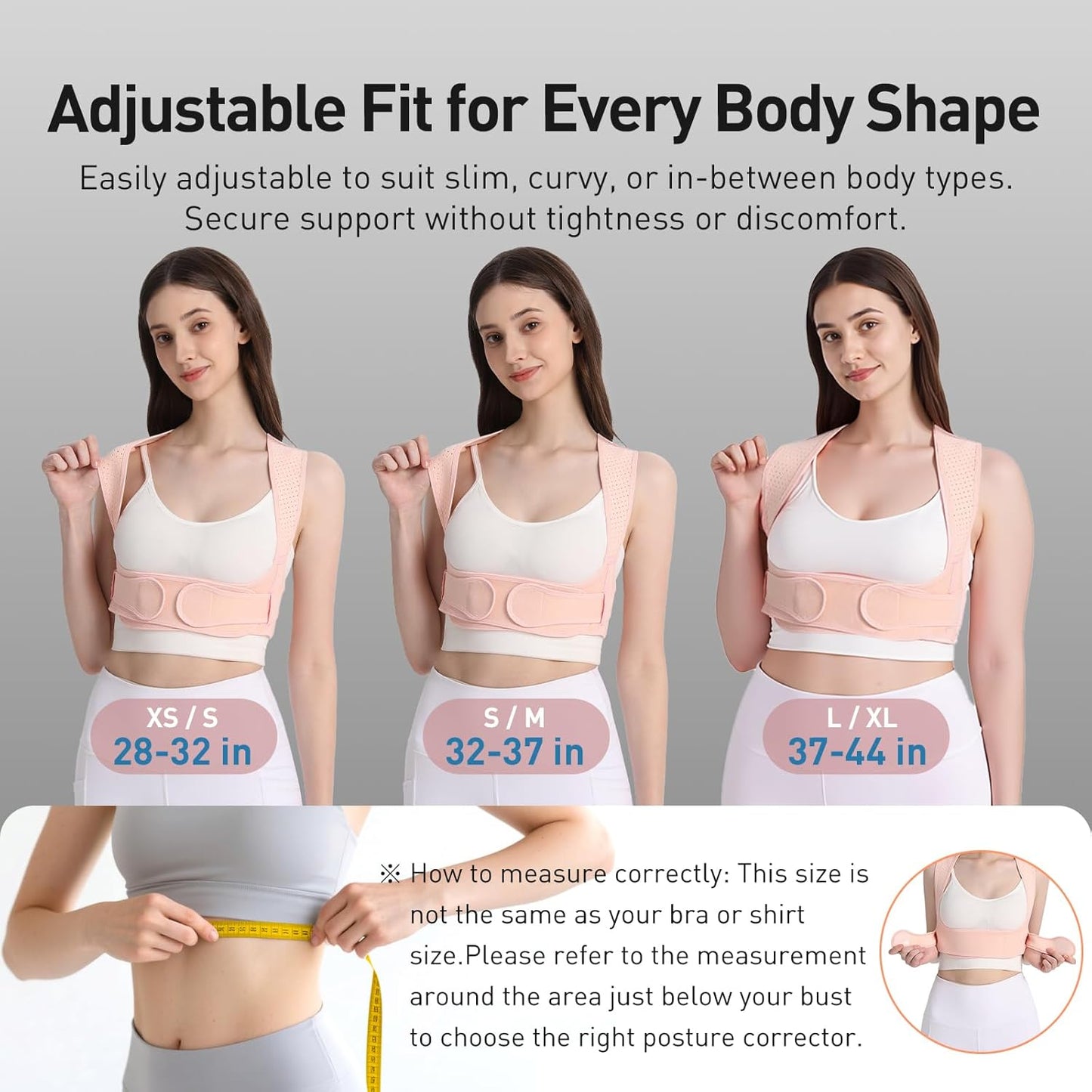 WNIEYO Back Brace Posture Corrector for Women Shoulder Straightener for Upper and Lower Back Pain Improving Postura Support Belt for Scoliosis (Pink XS/S)