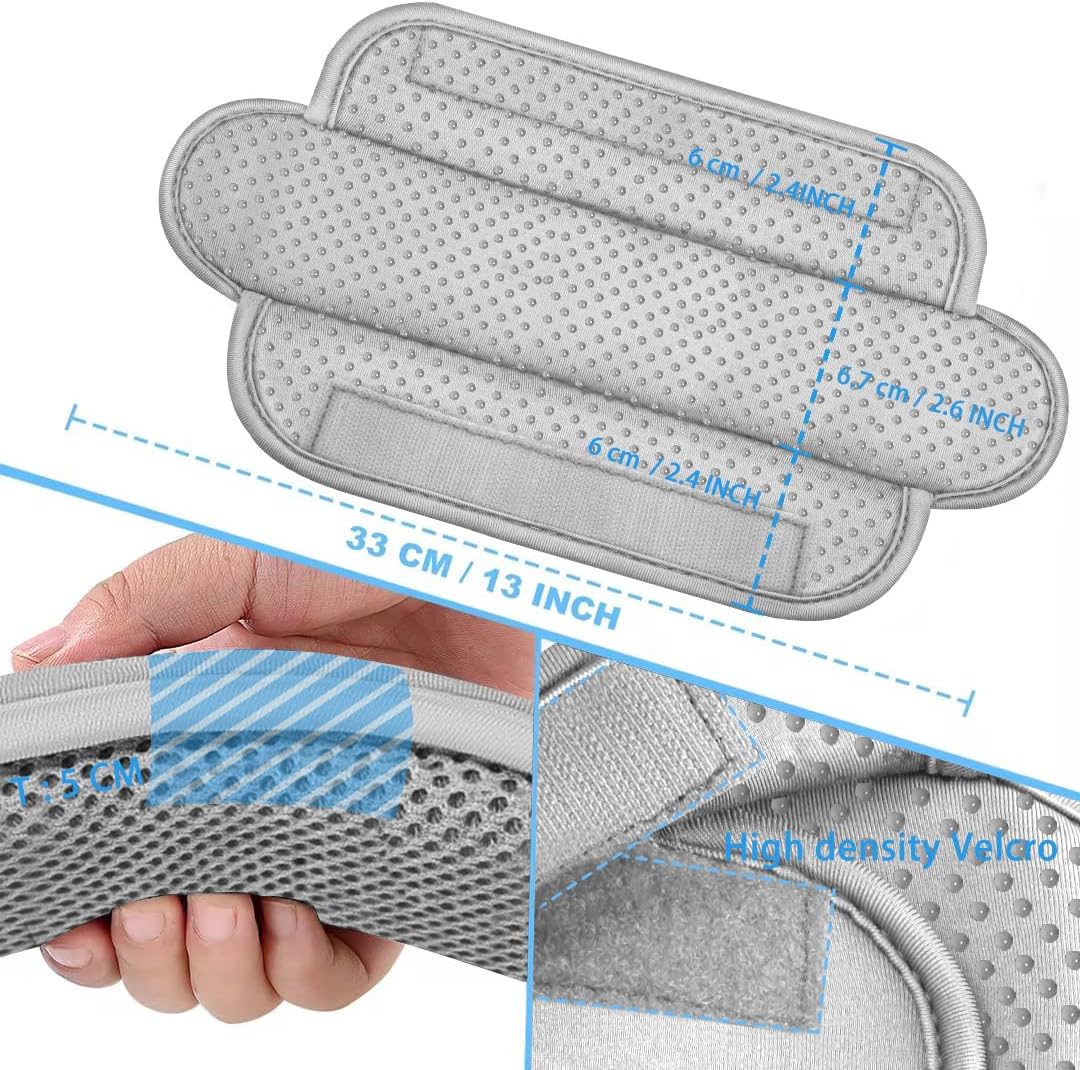 ZINZ 2-Pack Universal Shoulder Pad with Ultra Thick Cushion for Bag Luggage Bag Crossbody, Plus Long & Anti-Slip & Breathable,Grey