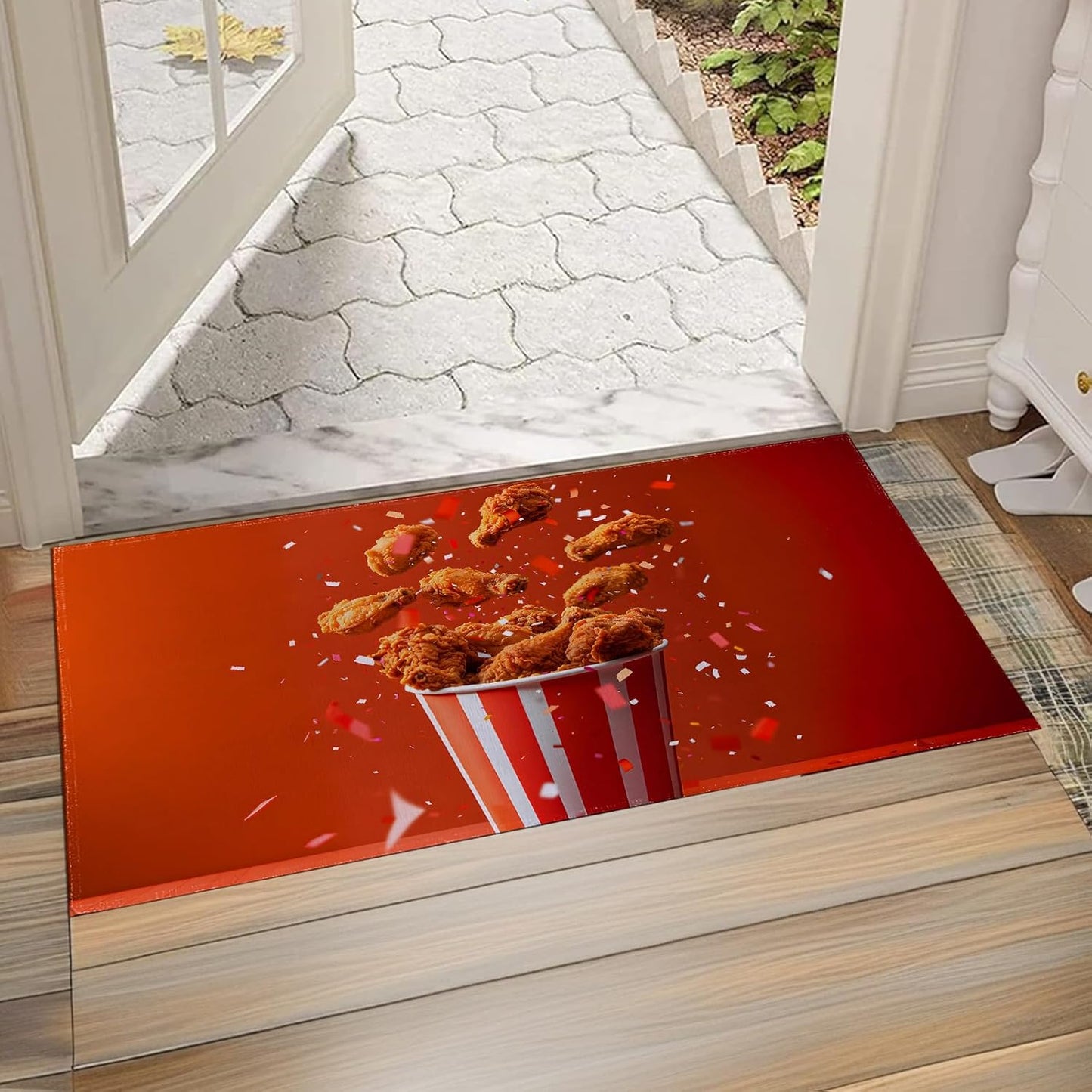 Chicken Nugget Indoor Doormat, Non-Woven Fabrics Non Slip Floor Mat 17x29.5 in Area Rug Quick Absorbent Entrance Rug Front Door Mat, Welcome Mats Entryway Rug Doormats for Kitchen Home Bedroom