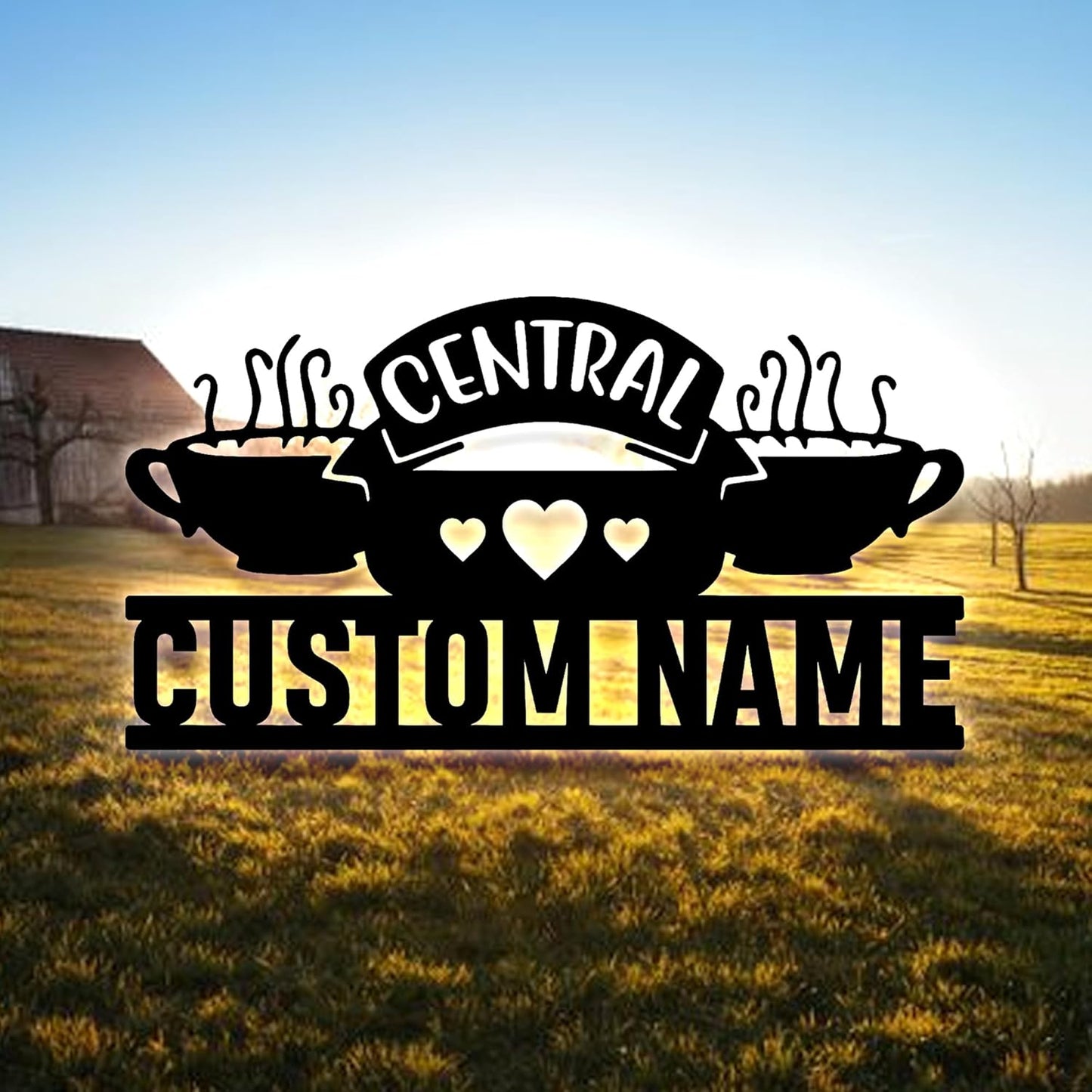 Custom Friends Coffee Central Wall Decoration, Gift For Coffee Lovers, Laser Cutting Metal Sign, Outside Wall Hanging, Home Decor, Birthday Gift, Christmas Gift