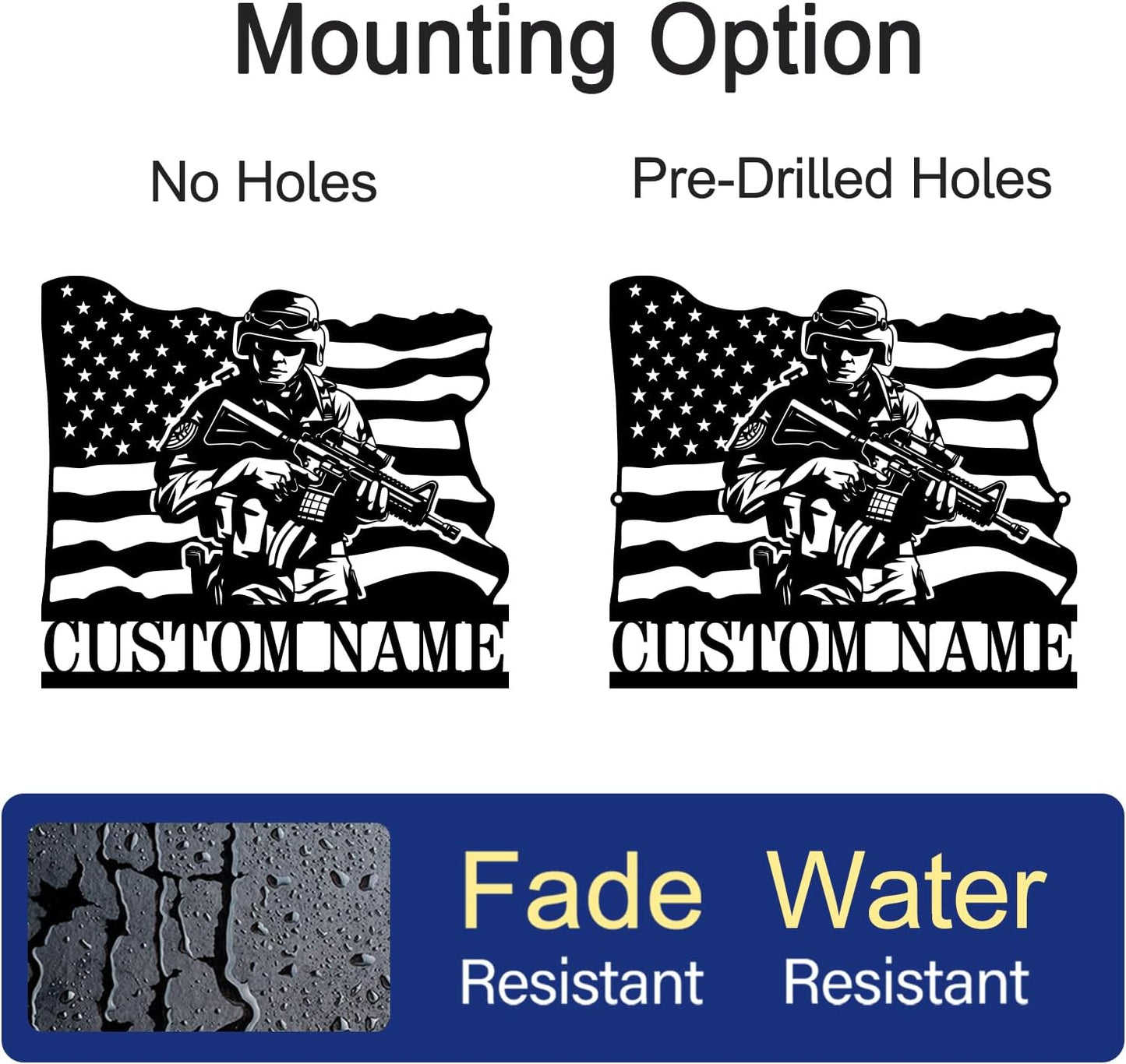 Personalized Army Soldiers Metal Signs Custom Military Metal Wall Art Patriotic American Flag Wall Decor Personalized US Military Army Gifts Veterans Day Gifts