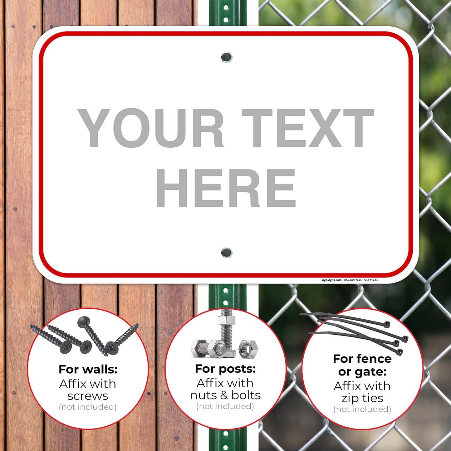 Custom Sign, Personalized Metal Signs, Customize for Office, Business, Workplace, Home, Airbnb, Delivery Red Signs, 12x18 Inches, Rust Free .063 Aluminum, Fade Resistant, Made in USA by Sigo Signs