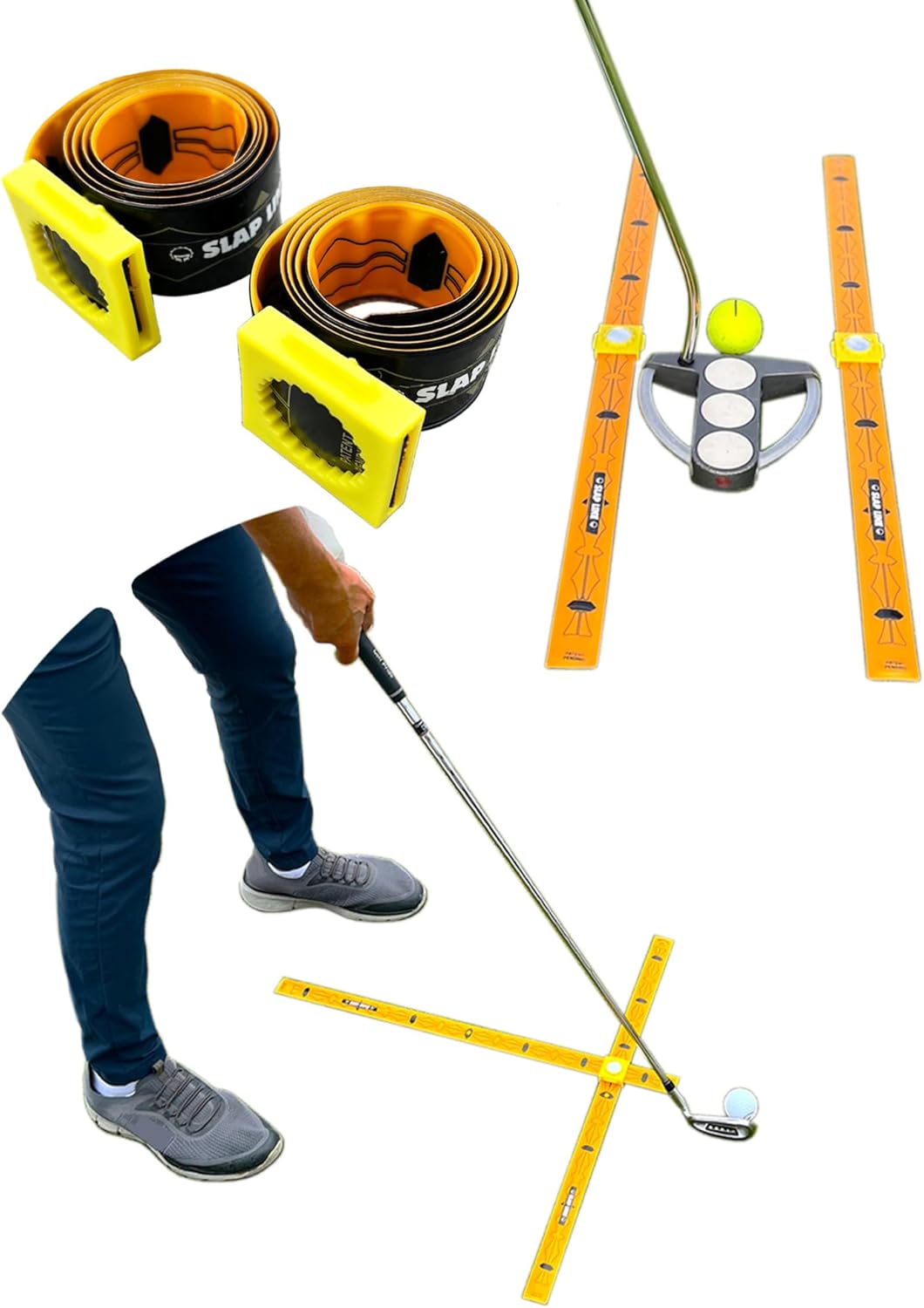 Compact Golf Alignment Sticks & Swing Aid | Pocket-Sized, Modular Ruler System for Fixing Slice, Takeaway, Stance, Putting & Posture | Indoor/Outdoor Golf Trainer