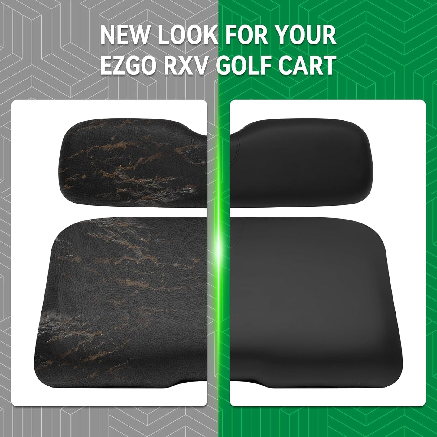 Golf Cart Replacement Seat Fit for EZGO TXT RXV Club Car Precedent DS Golf Cart, Factory Style Golf Cart Front Seat Cushions & Seat Back