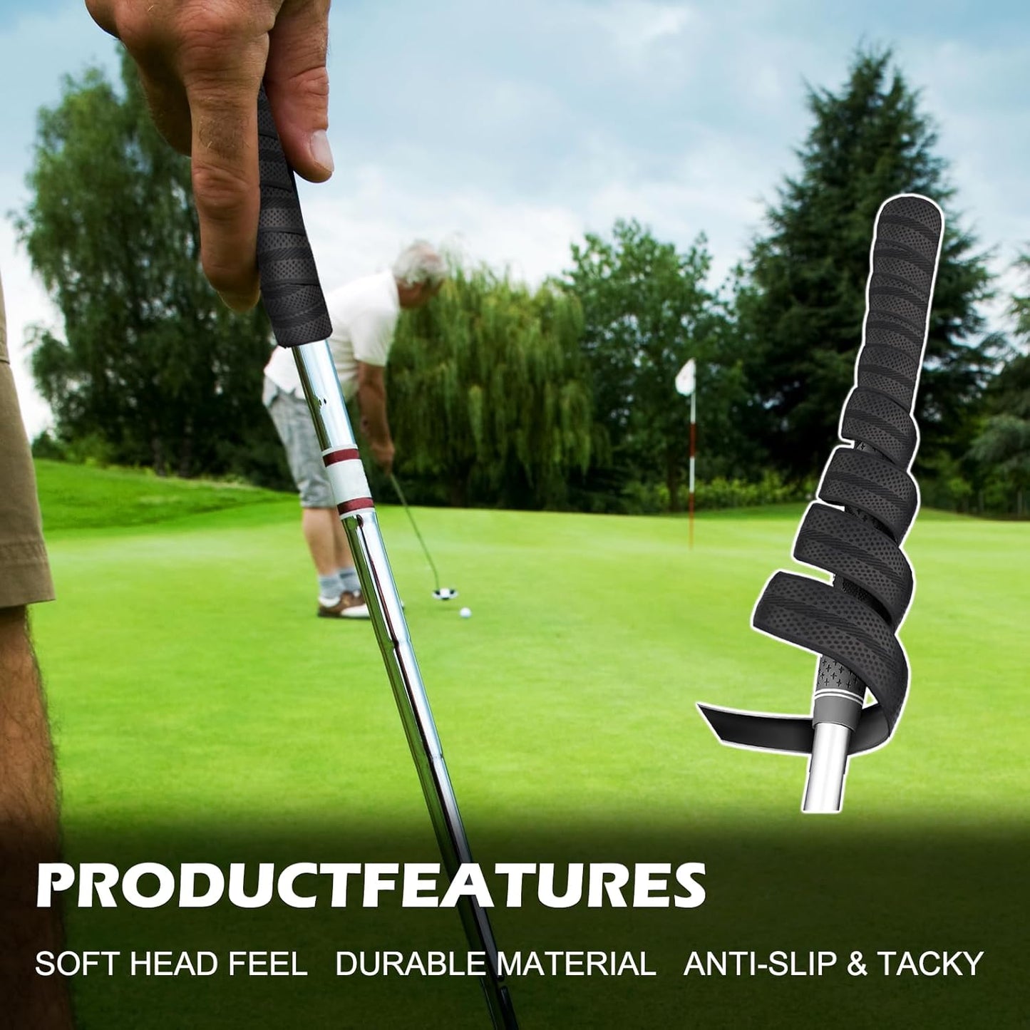 3 PCS Golf Grip Wrapping Tapes, 1 x 40 inch Black Golf Club Grip Tape, Provides Excellent Feeling and Control