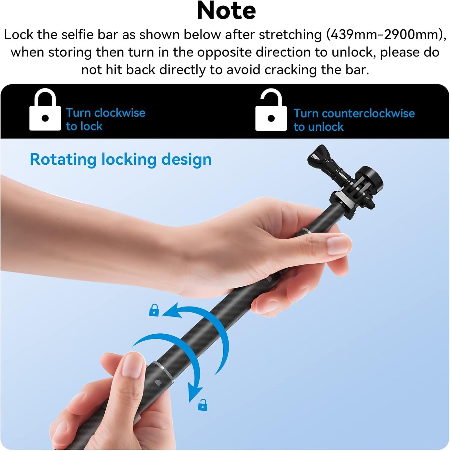 TELESIN G3 Selfie Stick Pole Long Invisible (118"/3M), Carbon Fiber Waterproof Underwater Monopod for GoPro Max 13 12 11 10, Insta360 X3 X4 X5 Ace Pro, DJI Osmo 360 Action Pocket AKASO Bike Motorcycle