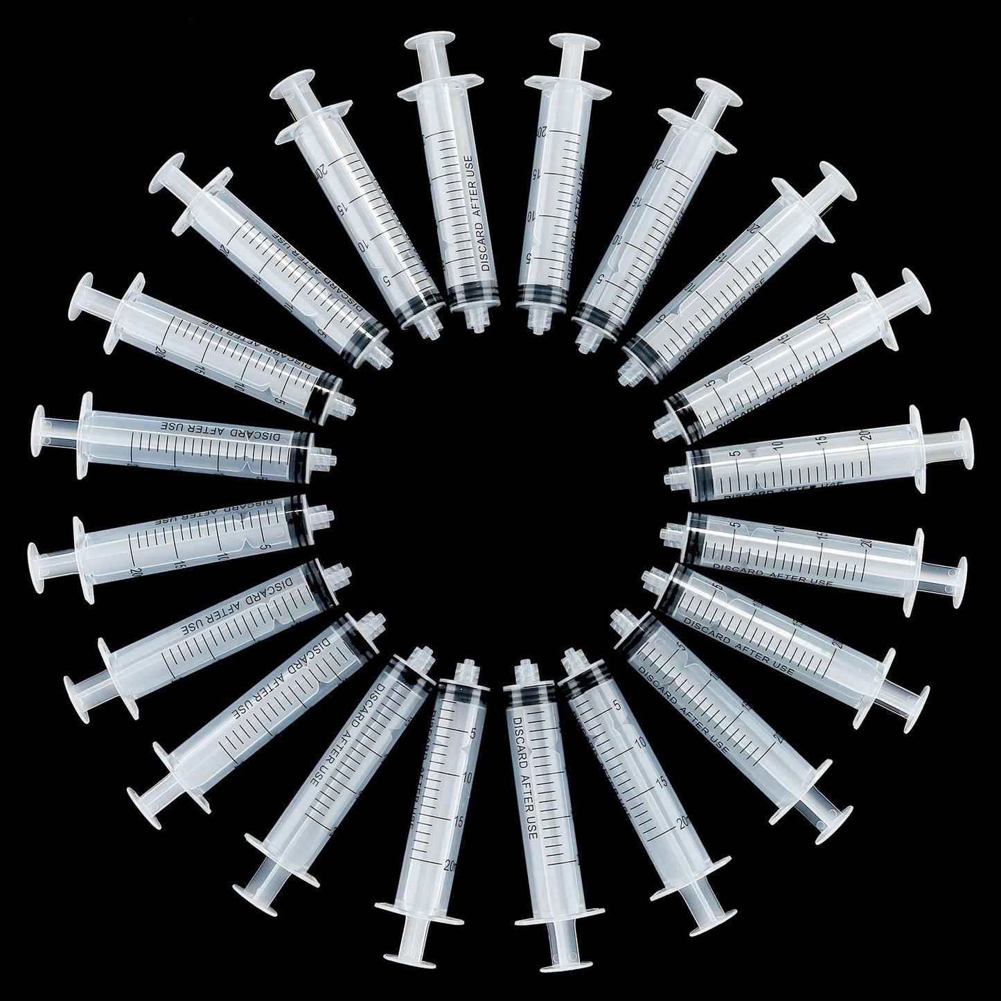 TecUnite 20 Pack Syringe Without Needle, Plastic Curved Syringes for Epoxy Resin, Craft, Feeding Pets Animals, Oil or Glue Applicator