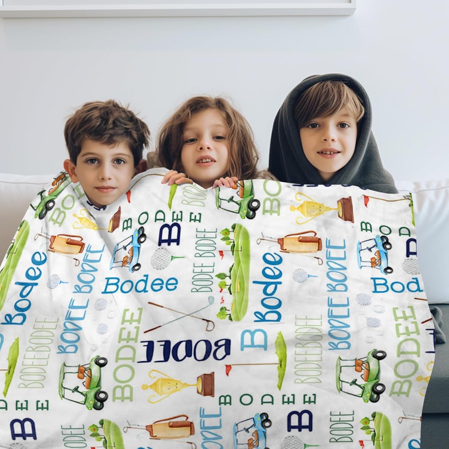 Custom Name Golf Blanket - Personalized Names Soft Plush Flannel Throw Blankets for Baby Kids Teen Boys Girls Holidays Birthdays Gifts Color20