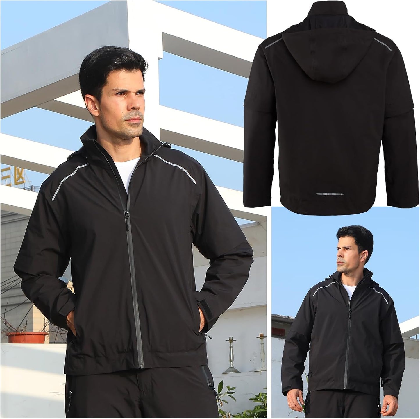 K.E.J. Golf Rain Jacket for Men Waterproof Raincoat Lightweight Jacket Golf Suit for Hiking Cycling Running Camping Traveling