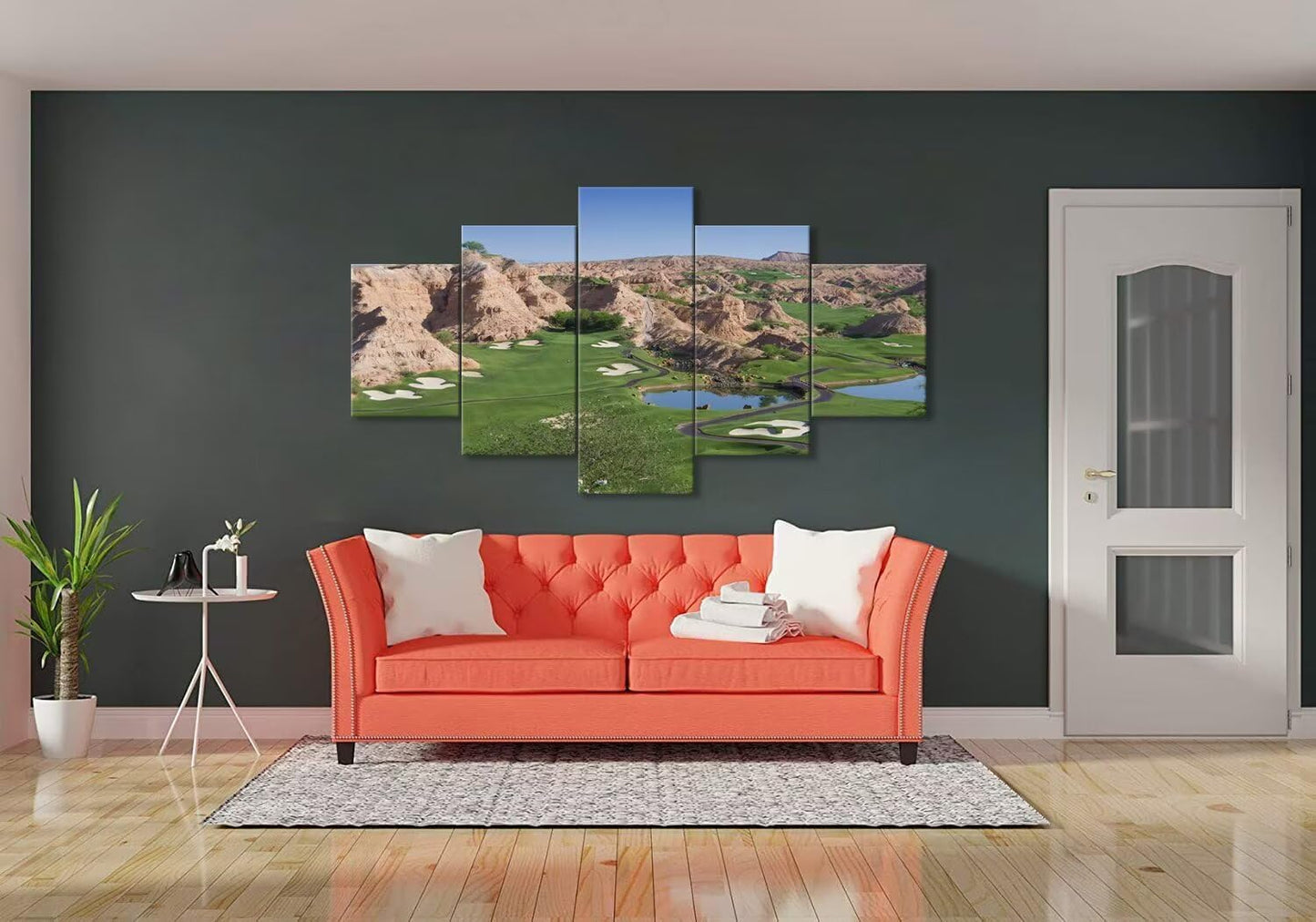 Wolf Creek Golf Course Canvas Wall Art for Living Room Bedroom Bathroom Home Decorations Golf Course Pictures Posters Wall Decor Framed Artwork Ready to Hang(50''W x 24''H)