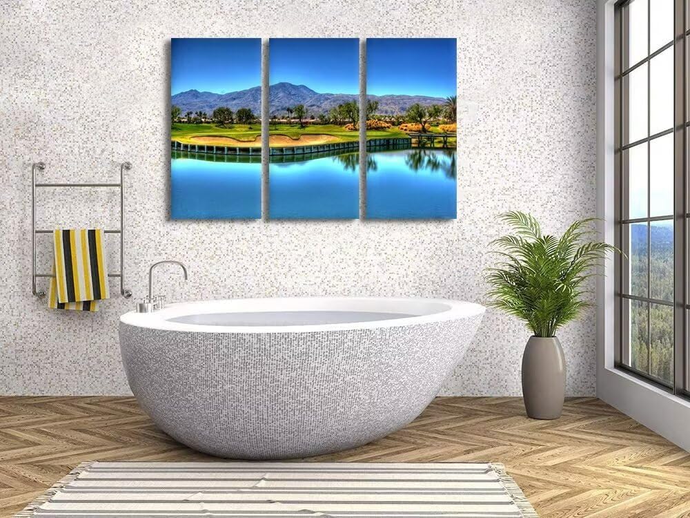 chenchenArt Georgia USA Golf Course for Living Room Bedroom Bathroom Home Decorations Augusta National Golf Course Pictures Posters Canvas Prints Modern Artwork Framed Ready to Hang(12''W x 24''H x3)