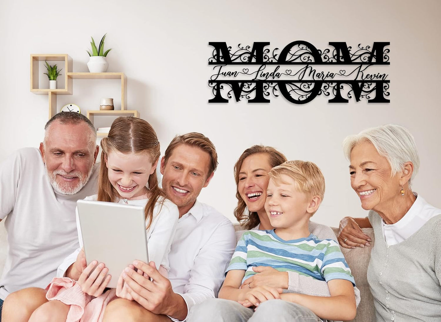 Personalized Mothers Day Gifts, Custom Mother's Day Gifts from Daughter, Custom Mom Metal Sign with Kids name, Mothers Day for Mom, Personalized Metal Name sign Gifts for Grandma