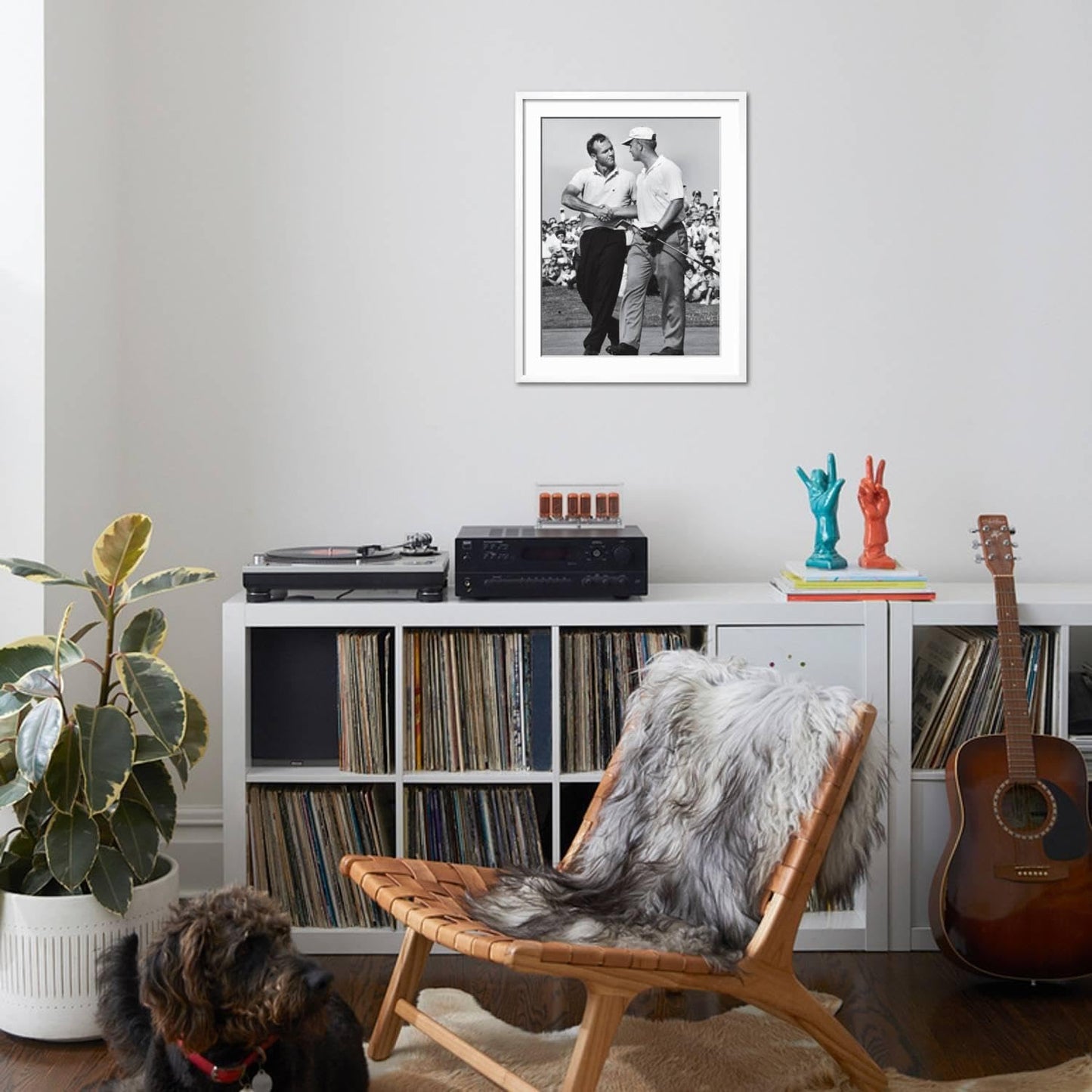 ART.COM Wall Premium Photographic Print Golfer Jack Nicklaus and Arnold Palmer During National Open Tournament on White Frame by John Dominis, 23" x 29"